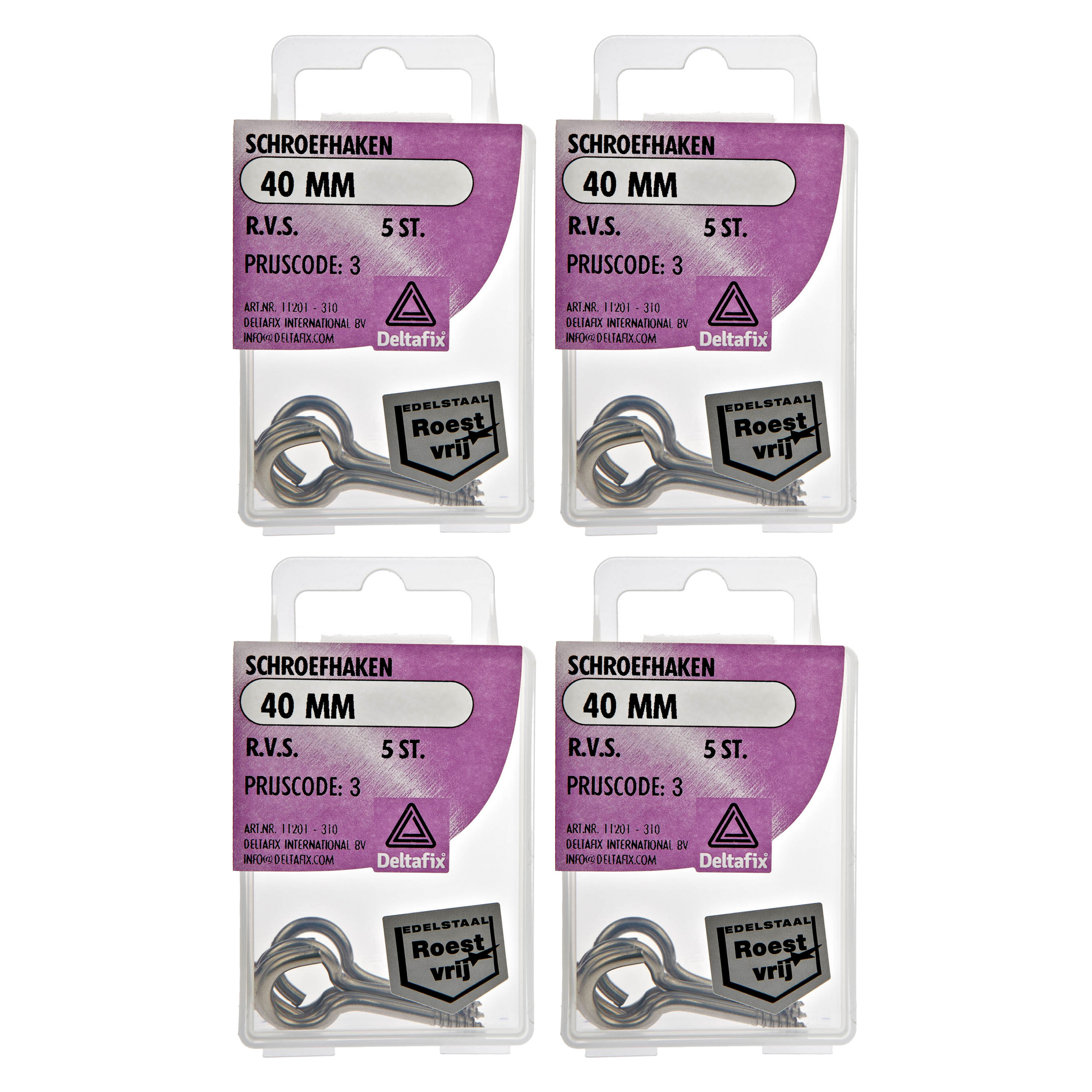 Deltafix Schroefogen - 20x - verzinkt metaal - 40 mm - ijzerwaren -