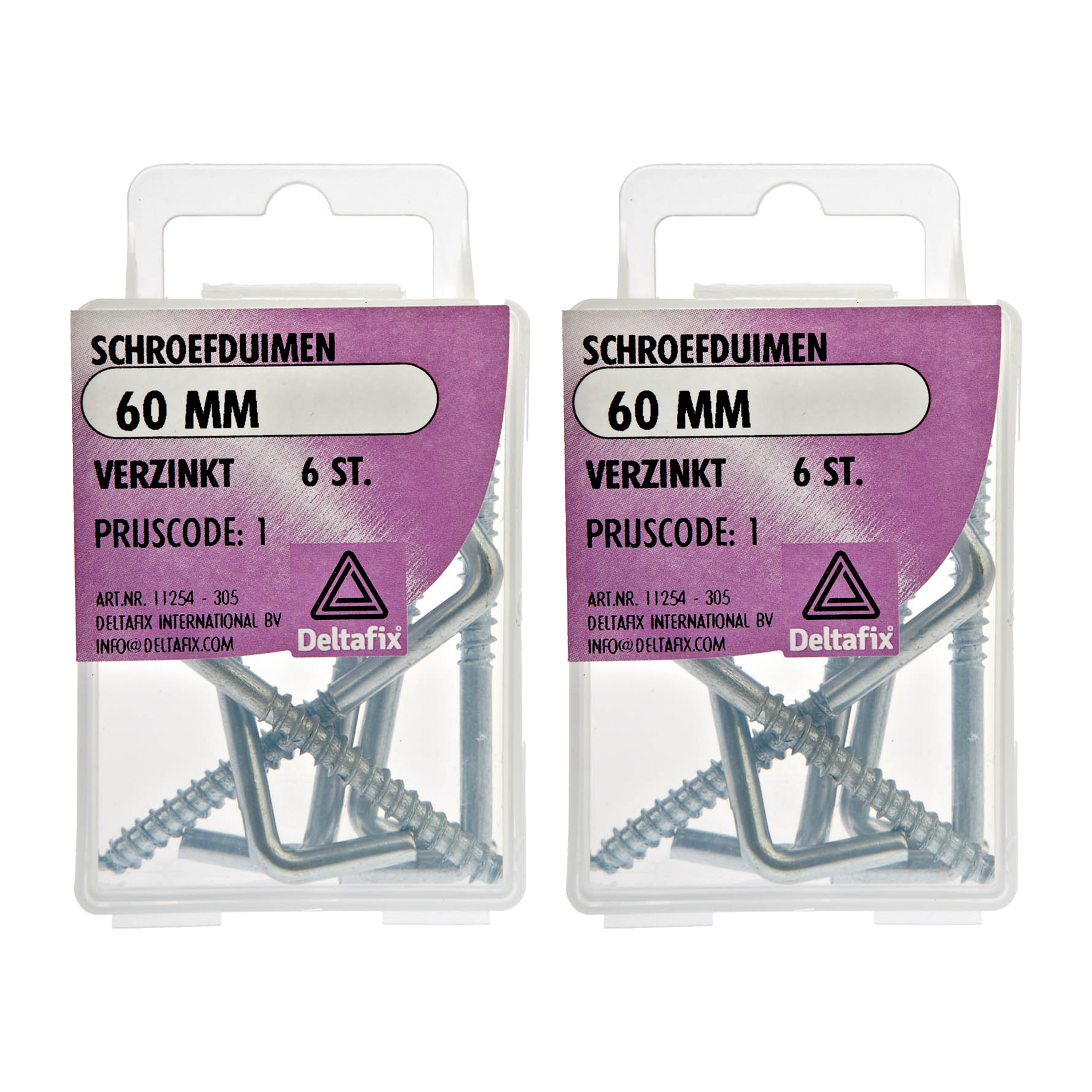 Deltafix Schroefduimen - 12x - verzinkt metaal - 60 mm - ijzerwaren -