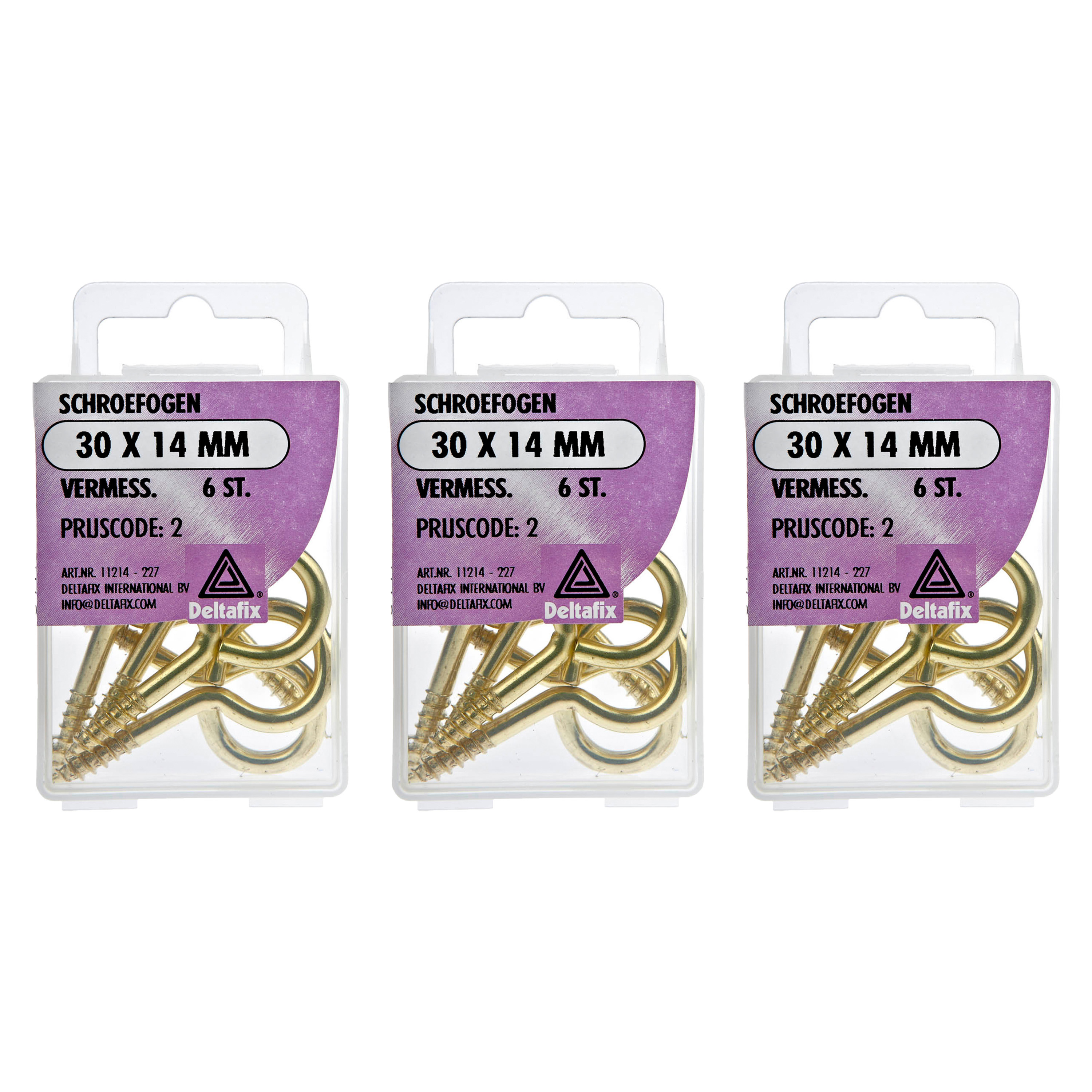 Deltafix Schroefogen - 18x - verzinkt metaal - 30 x 14 mm - ijzerwaren -