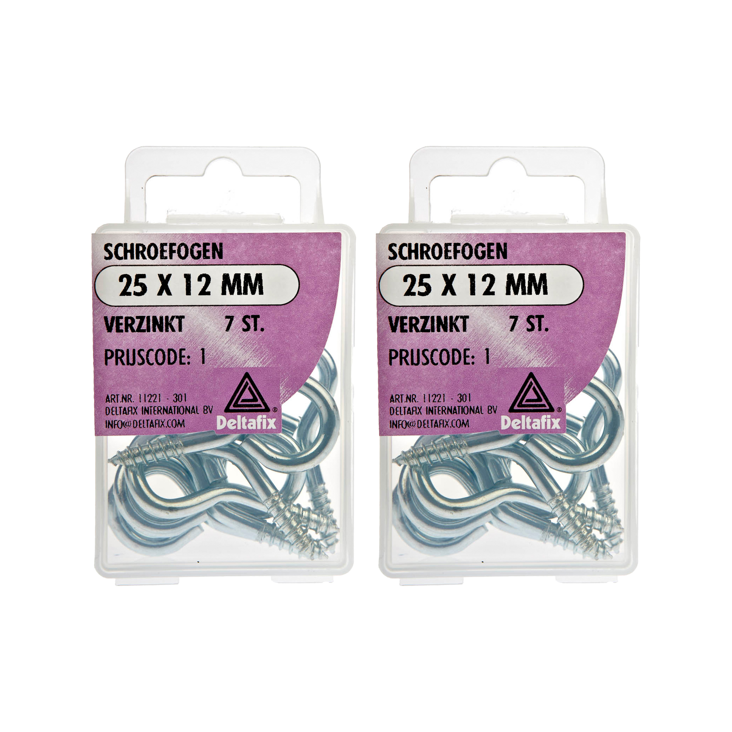 Deltafix Schroefogen - 14x - verzinkt metaal - 25 x 12 mm - ijzerwaren -