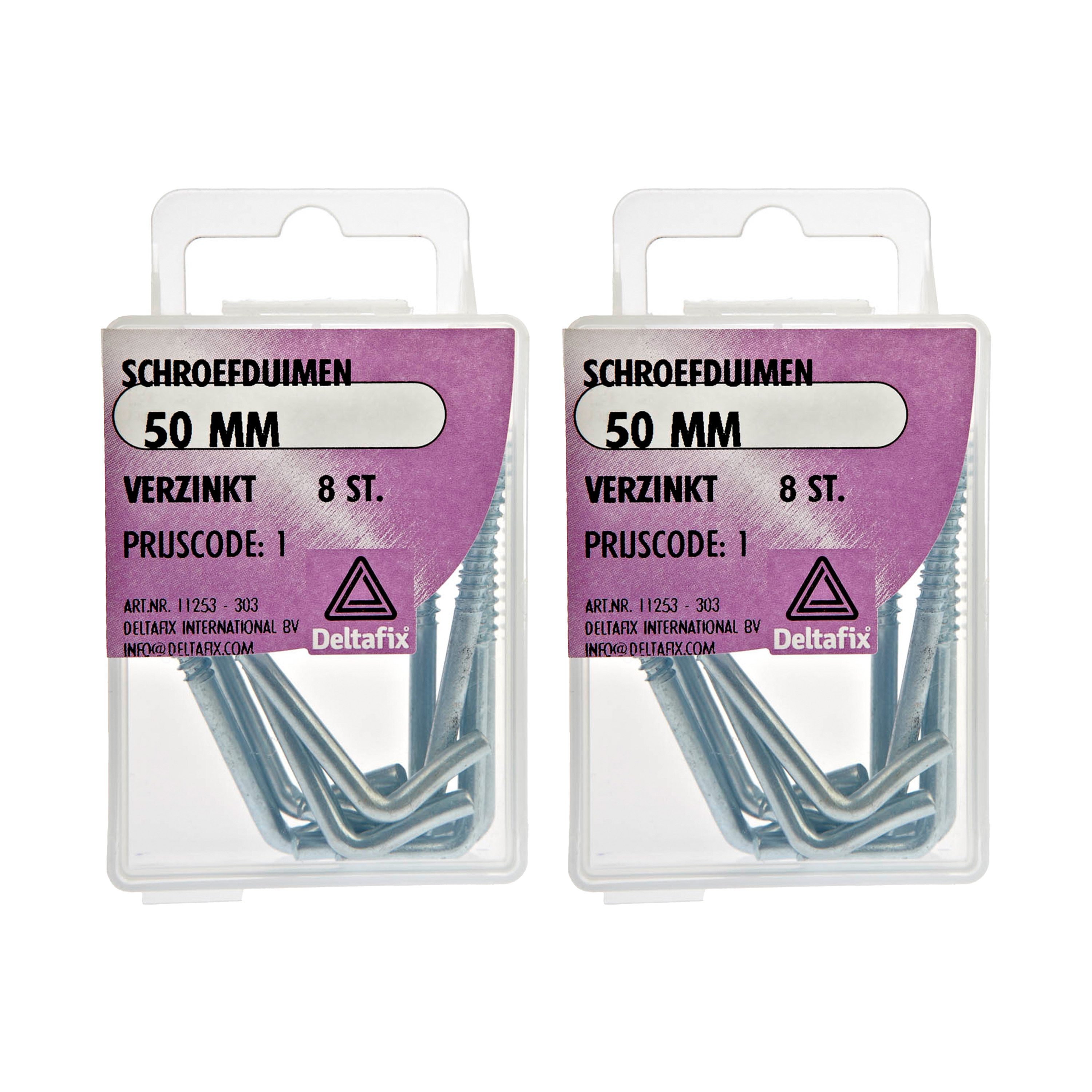 Deltafix Schroefduimen - 16x - verzinkt metaal - 50 mm - ijzerwaren -