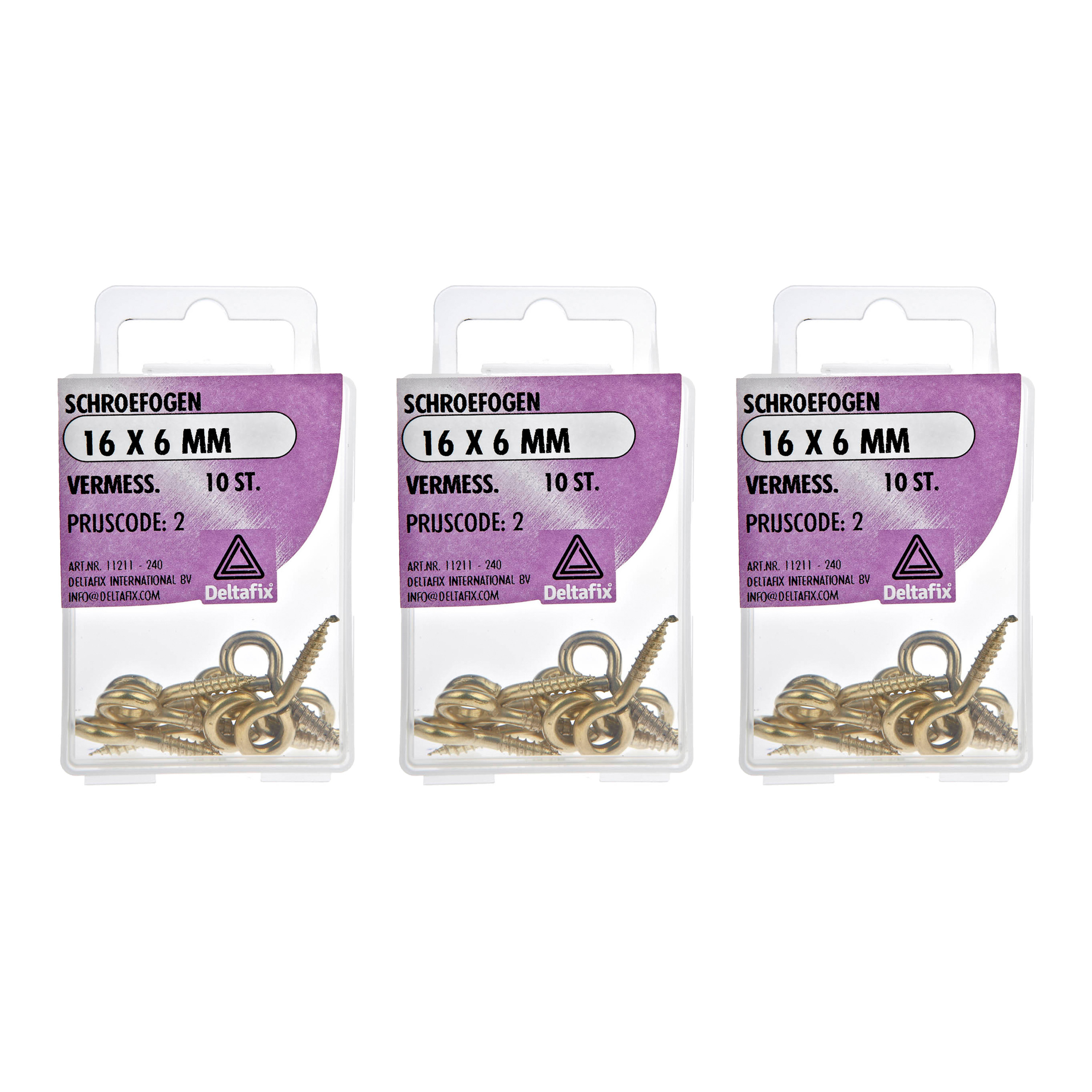 Deltafix Schroefogen - 30x - verzinkt metaal - 16 x 6 mm - ijzerwaren -