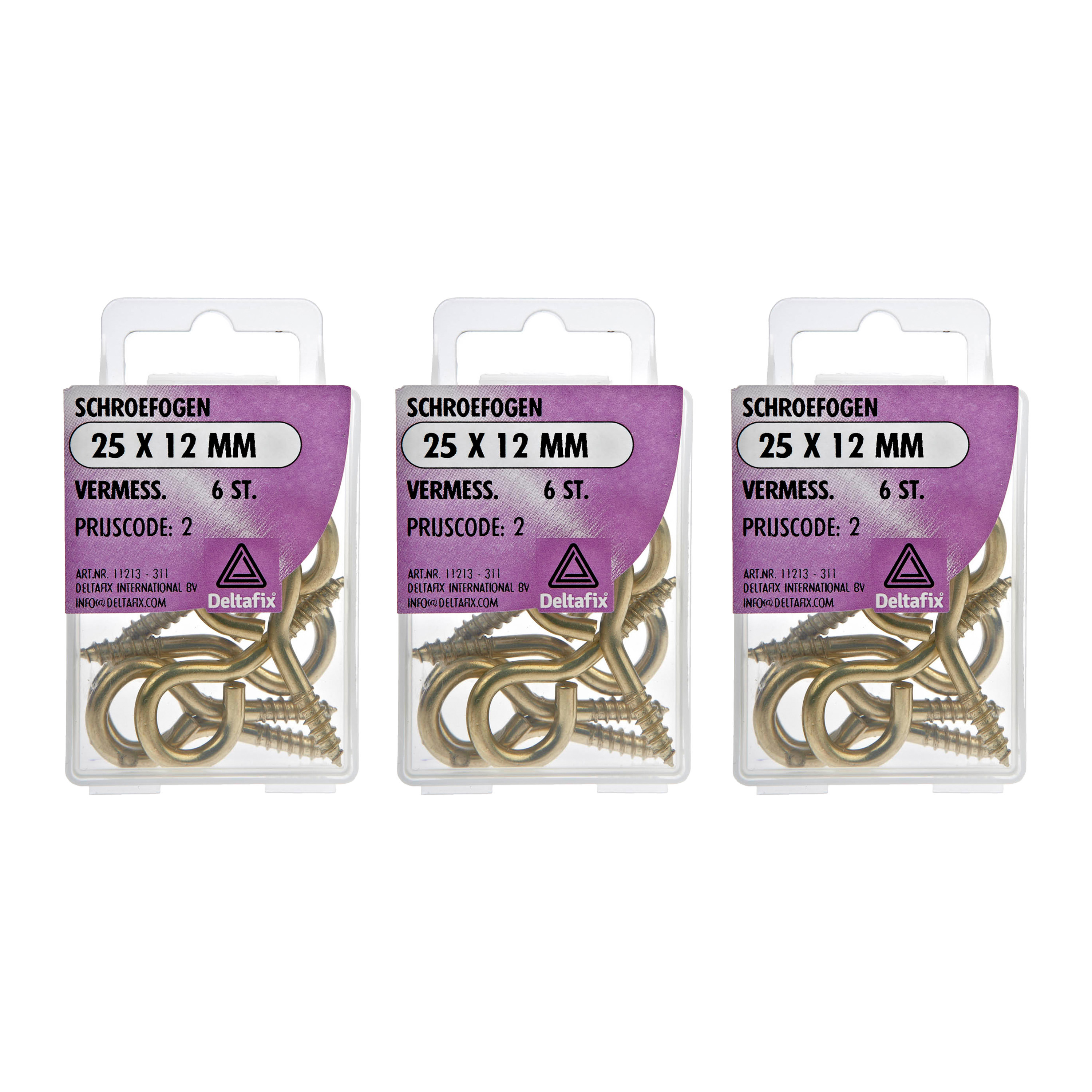 Deltafix Schroefogen - 18x - verzinkt metaal - 25 x 12 mm - ijzerwaren -