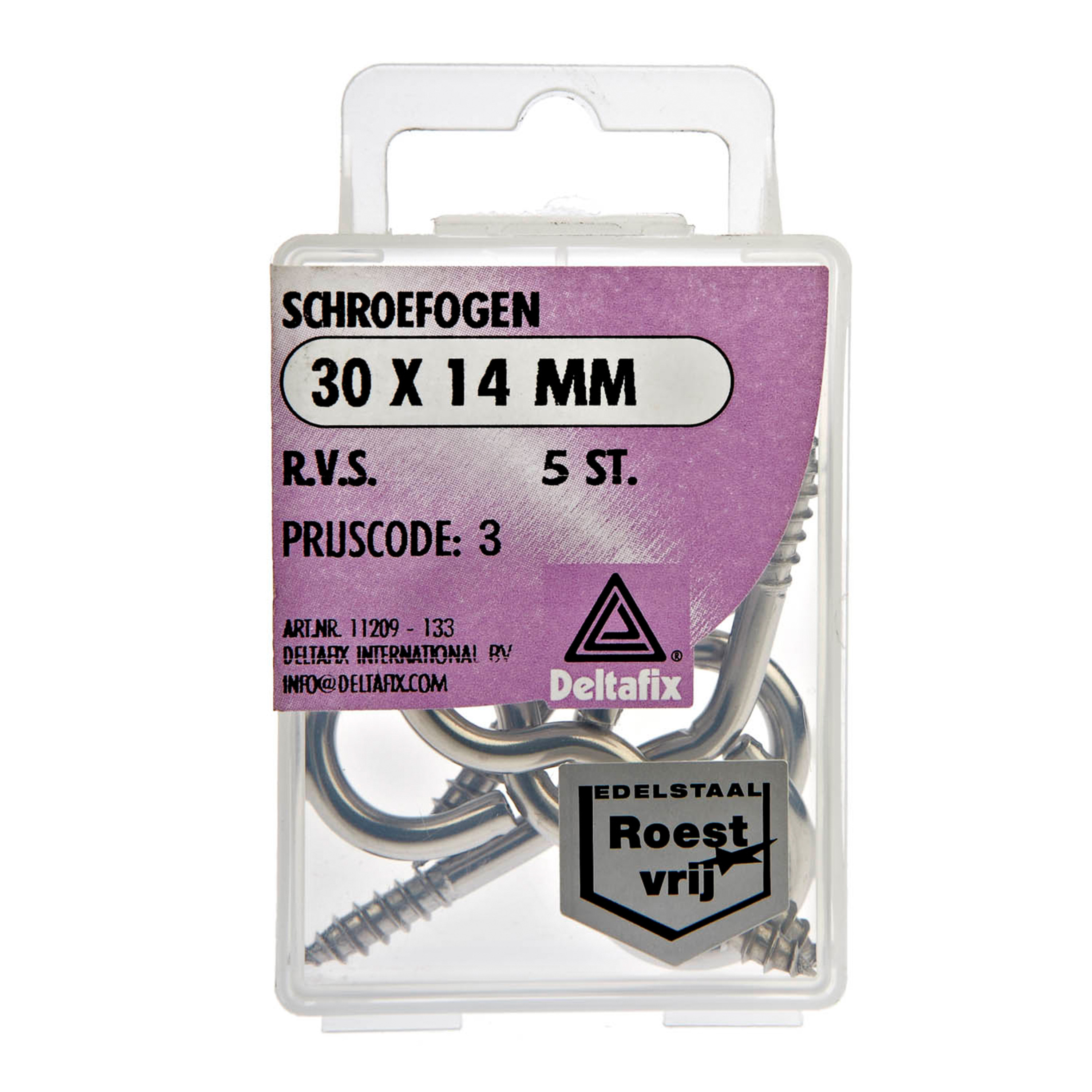 Deltafix Schroefogen - 5x - verzinkt metaal - 30 x 14 mm - ijzerwaren -