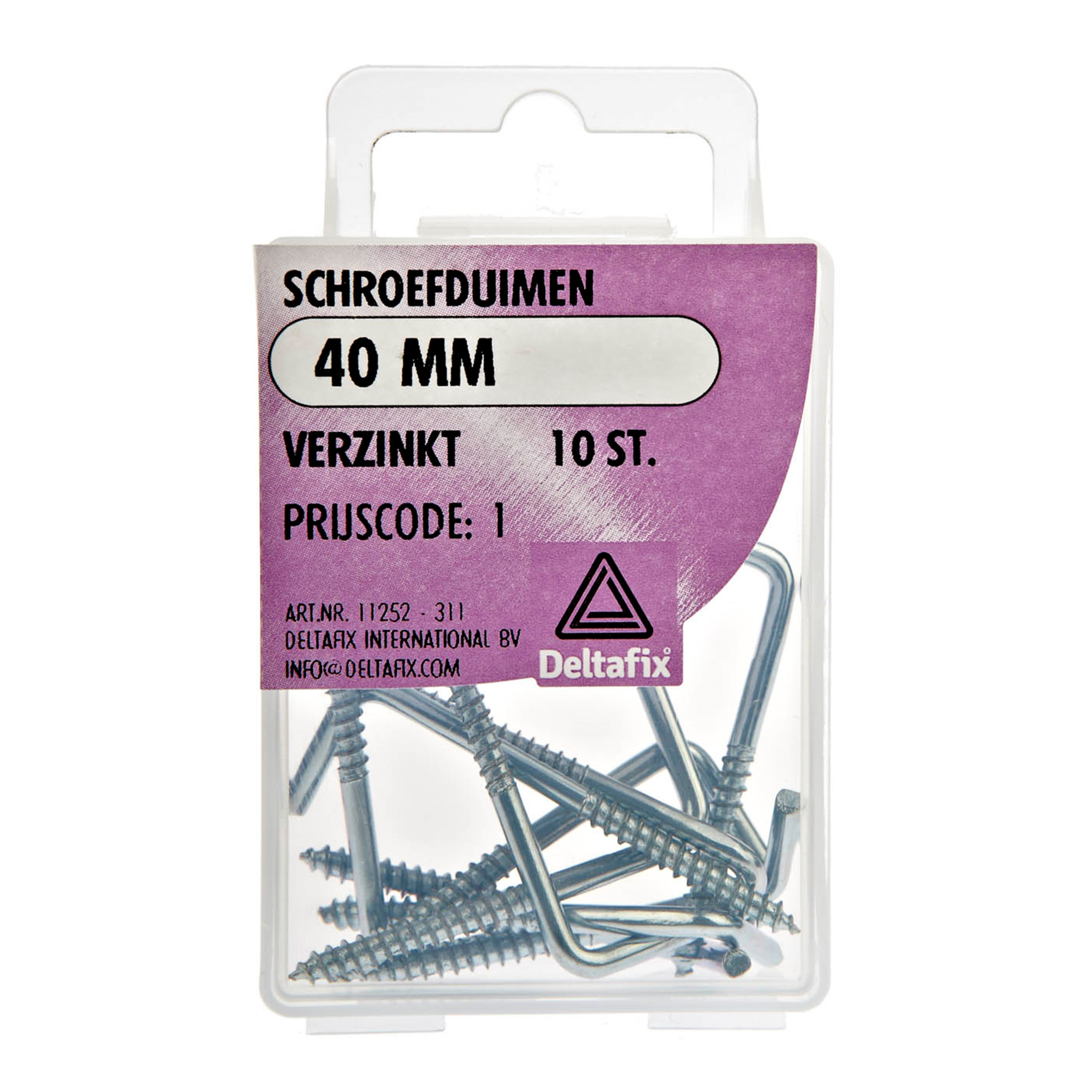 Deltafix Schroefduimen - 10x - verzinkt metaal - 40 mm - ijzerwaren -