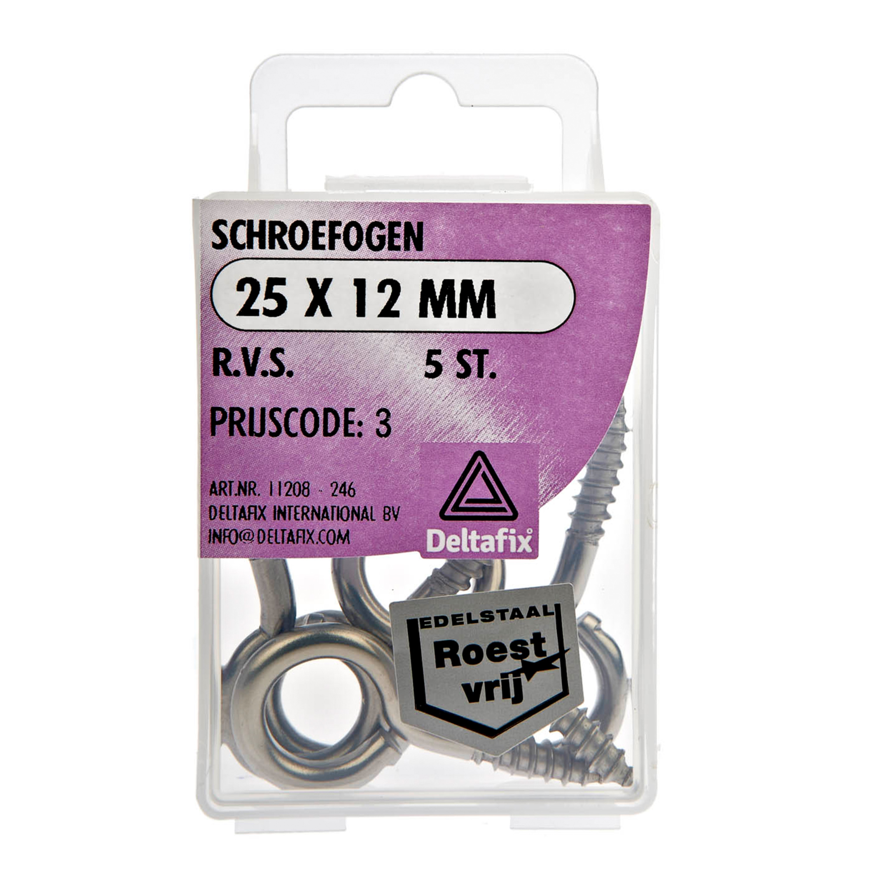 Deltafix Schroefogen - 5x - verzinkt metaal - 25 x 12 mm - ijzerwaren -