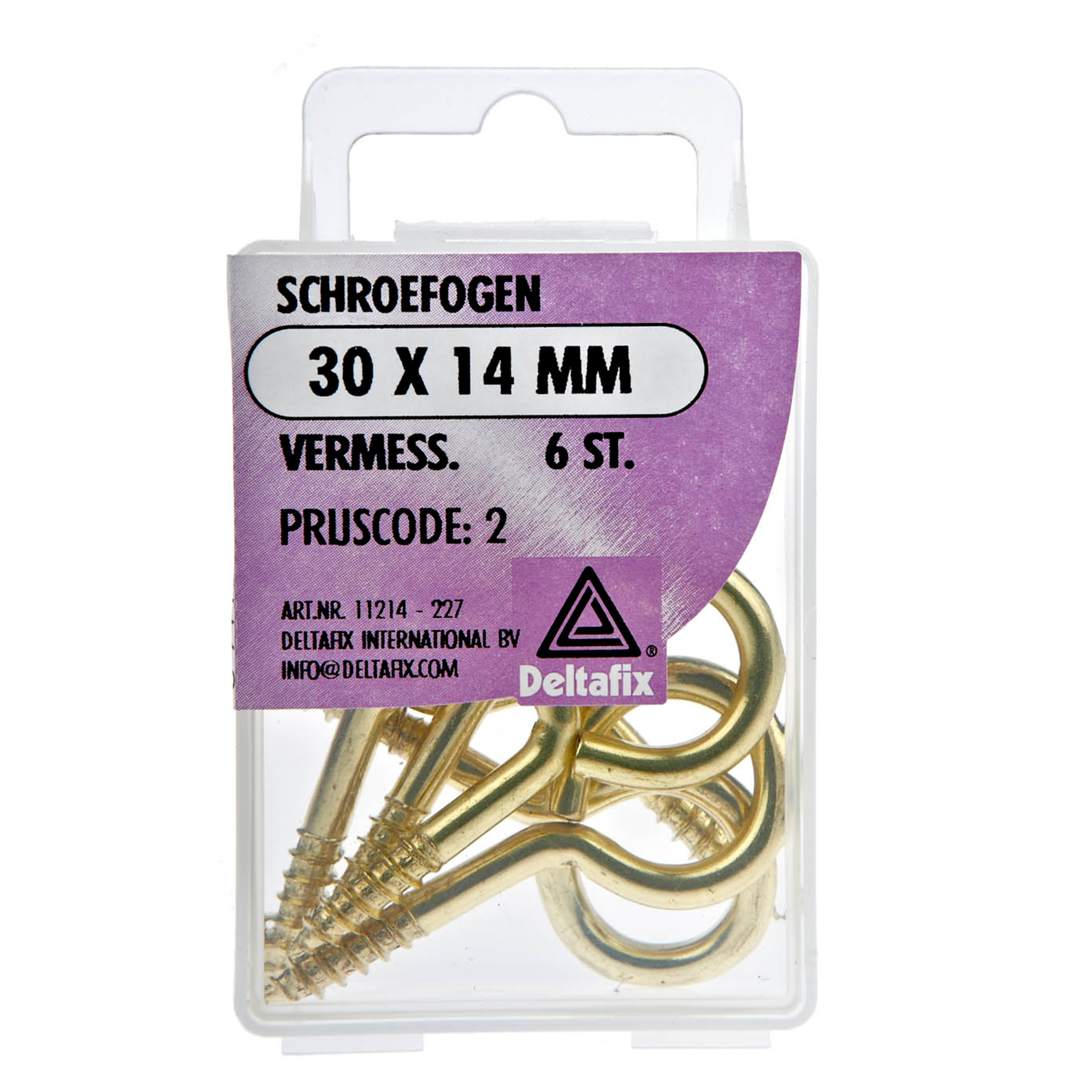 Deltafix Schroefogen - 6x - verzinkt metaal - 30 x 14 mm - ijzerwaren -
