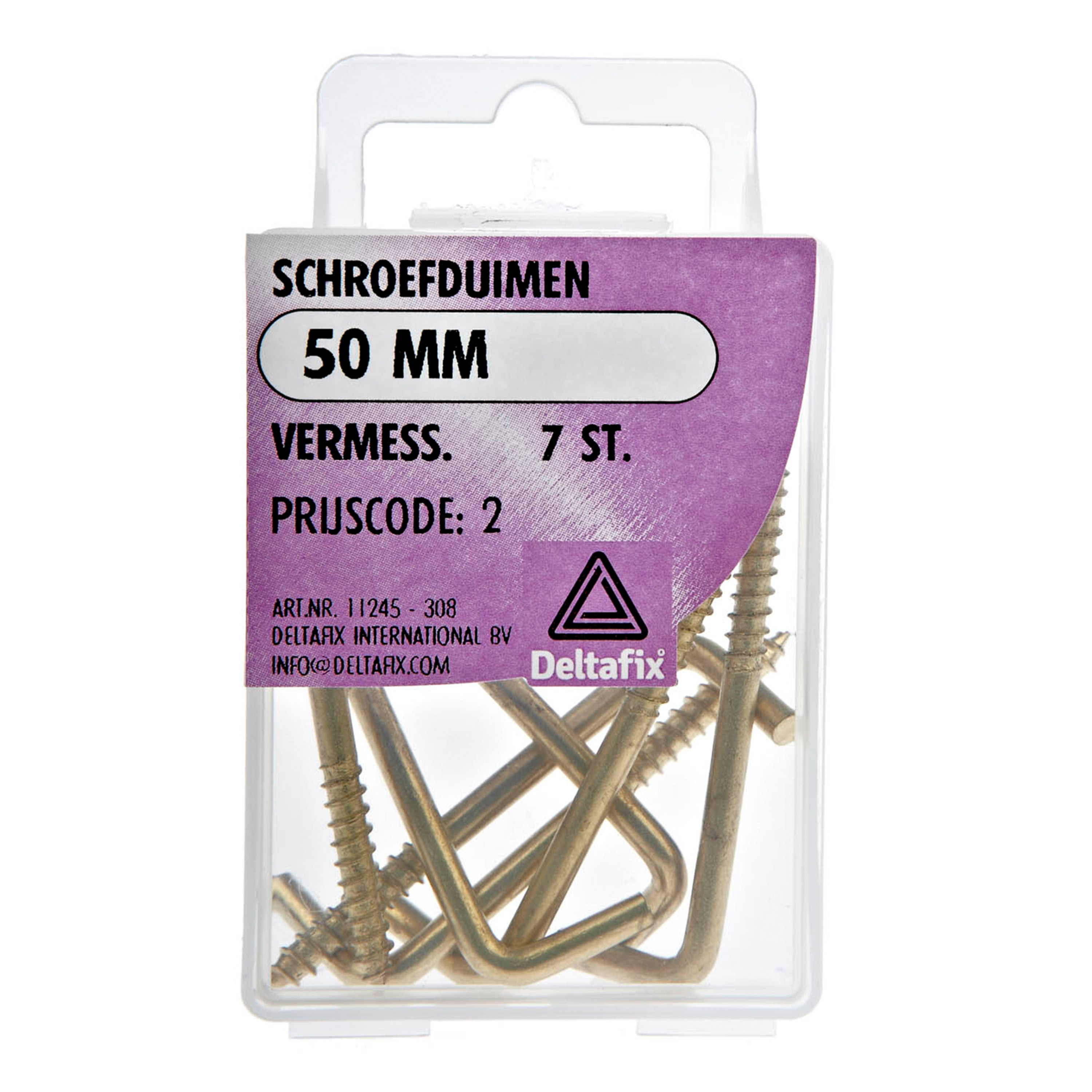 Deltafix Schroefduimen - 7x - vermessingd metaal - 50 mm - ijzerwaren -