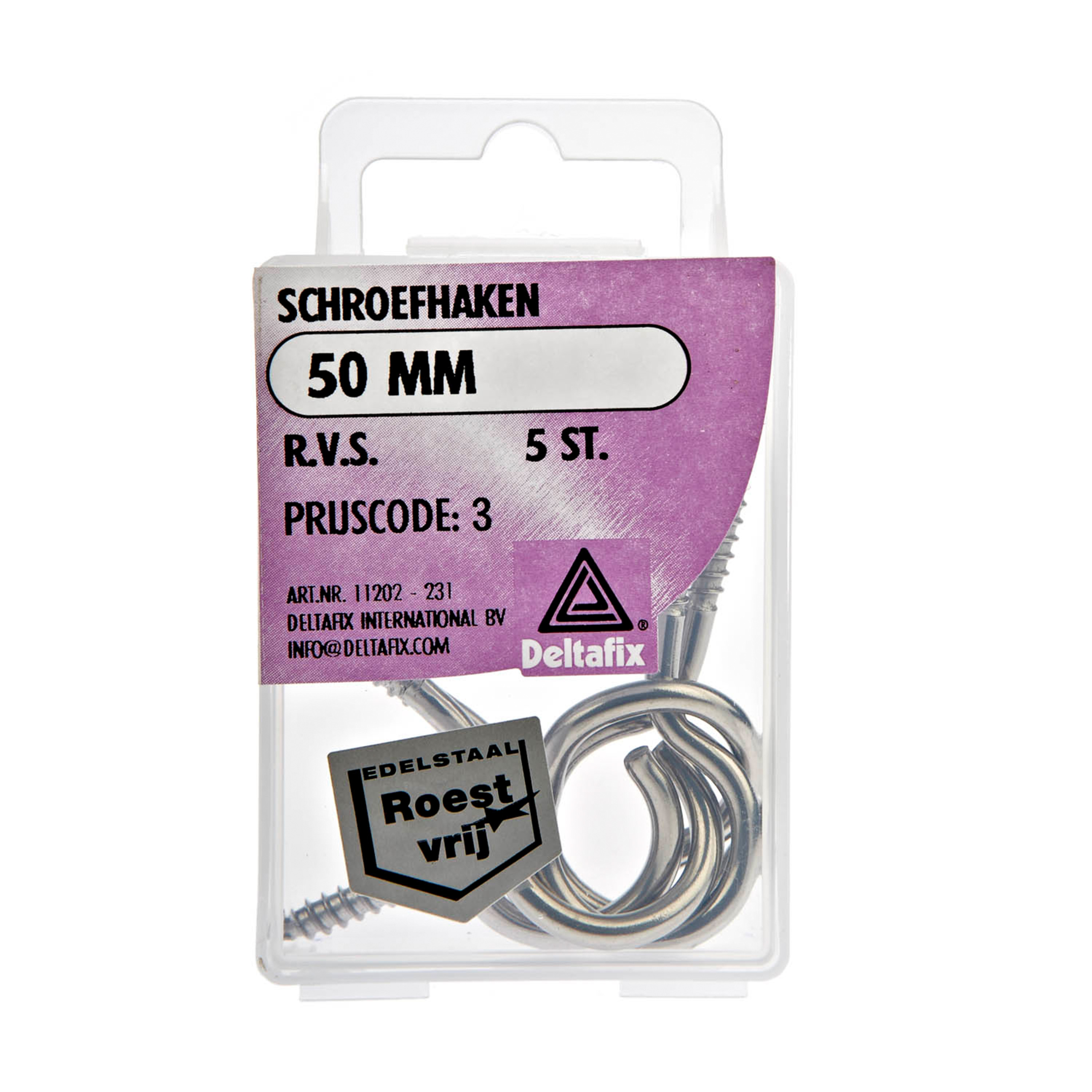 Deltafix Schroefogen - 5x - verzinkt metaal - 50 mm - ijzerwaren -