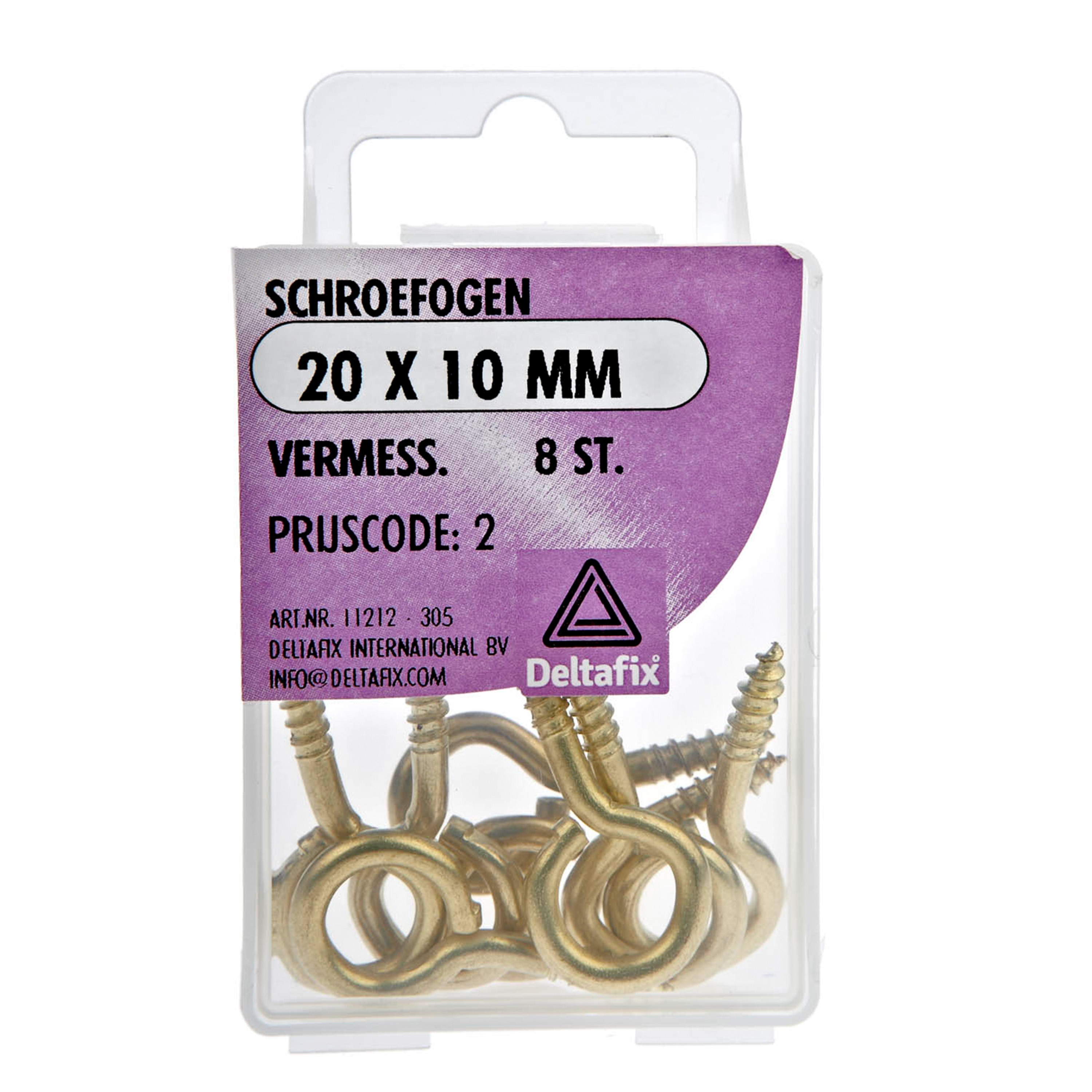 Deltafix Schroefogen - 8x - verzinkt metaal - 20 x 10 mm - ijzerwaren -