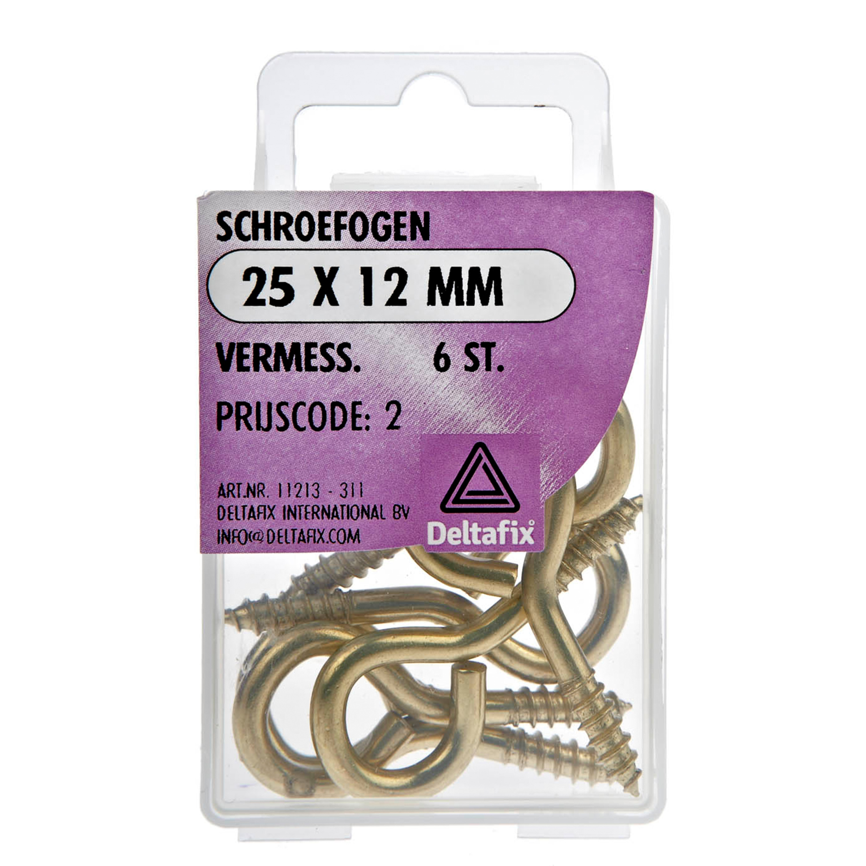 Deltafix Schroefogen - 6x - verzinkt metaal - 25 x 12 mm - ijzerwaren -