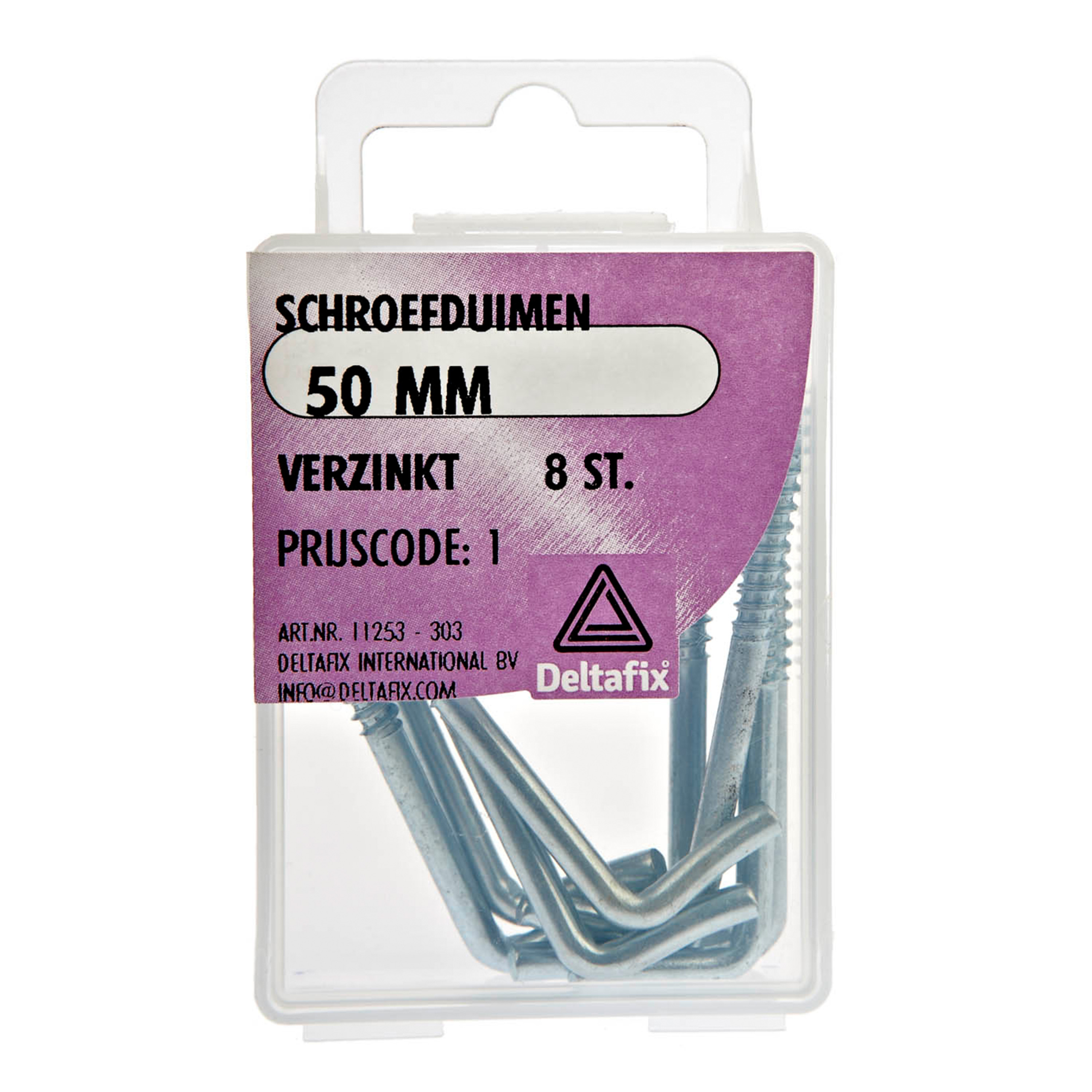Deltafix Schroefduimen - 8x - verzinkt metaal - 50 mm - ijzerwaren -