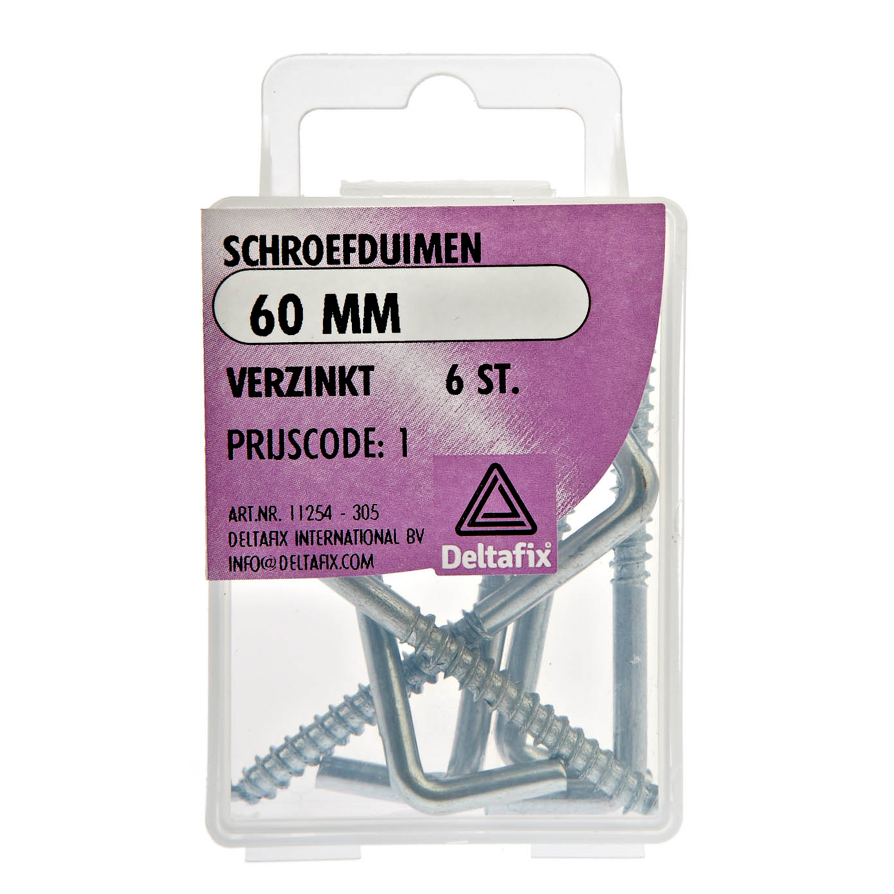 Deltafix Schroefduimen - 6x - verzinkt metaal - 60 mm - ijzerwaren -