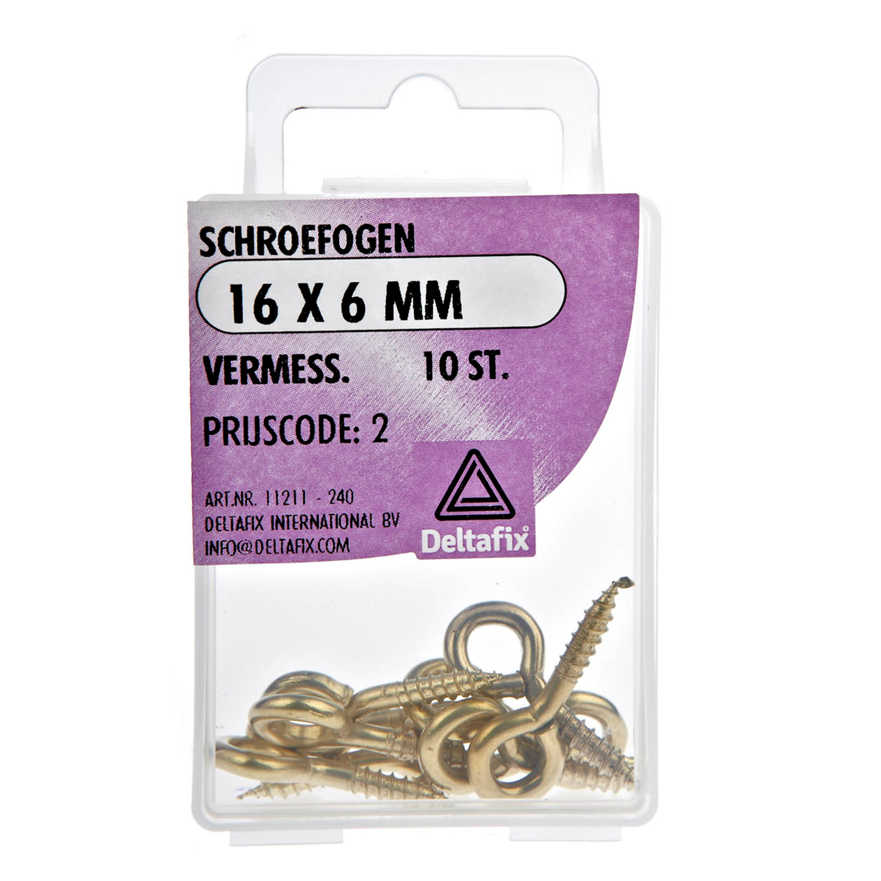 Deltafix Schroefogen - 10x - verzinkt metaal - 16 x 6 mm - ijzerwaren -
