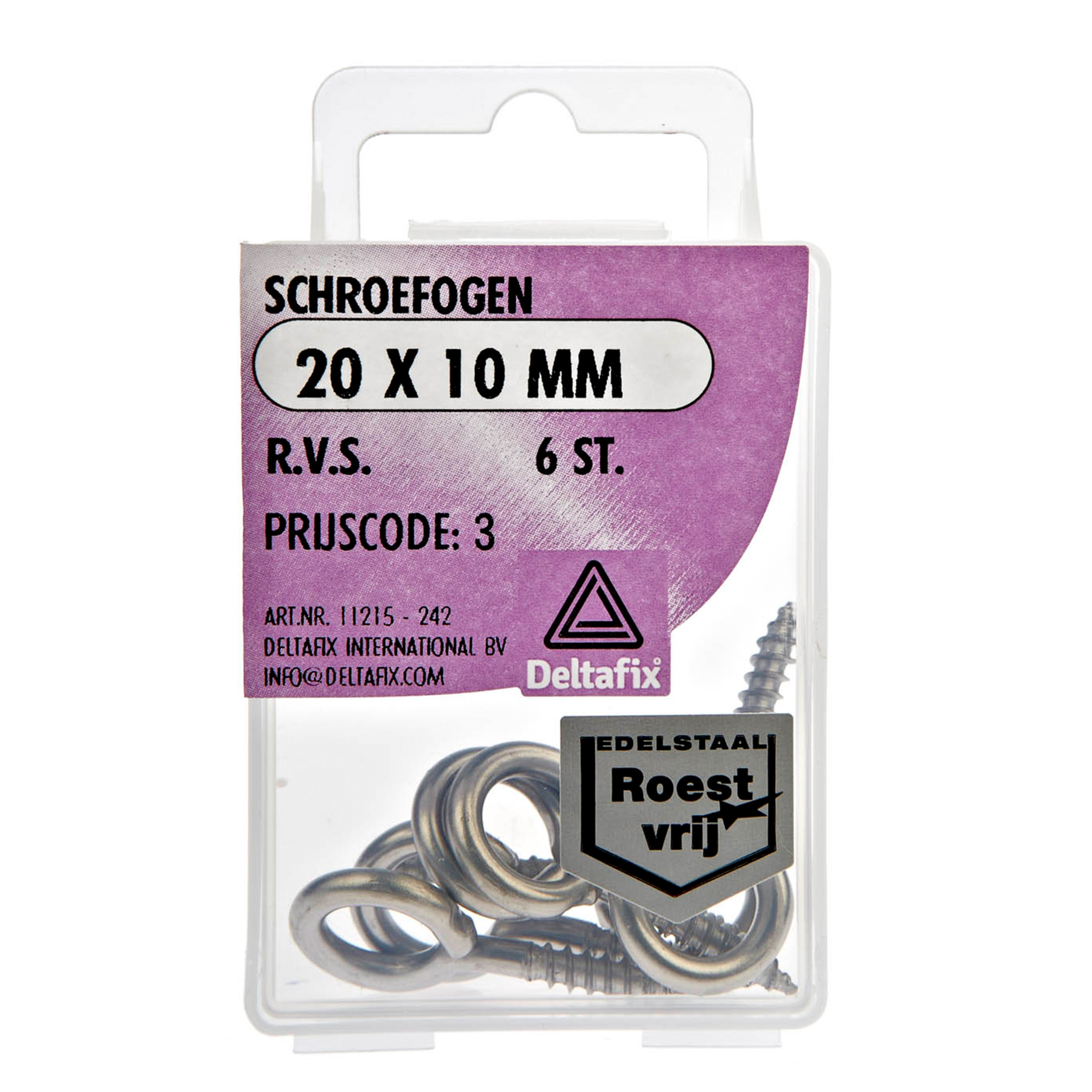 Deltafix Schroefogen - 6x - verzinkt metaal - 20 x 10 mm - ijzerwaren -