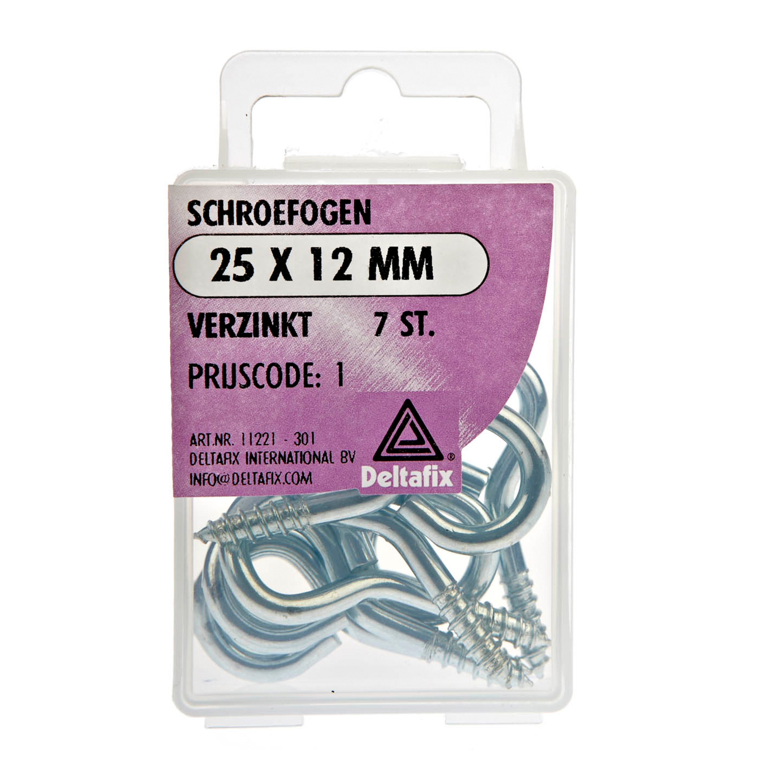Deltafix Schroefogen - 7x - verzinkt metaal - 25 x 12 mm - ijzerwaren -