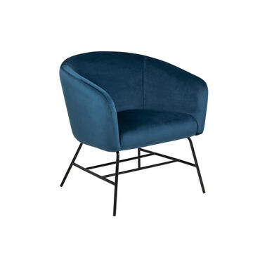 Fauteuil Belfast - fluweel - navy blauw - Leen Bakker