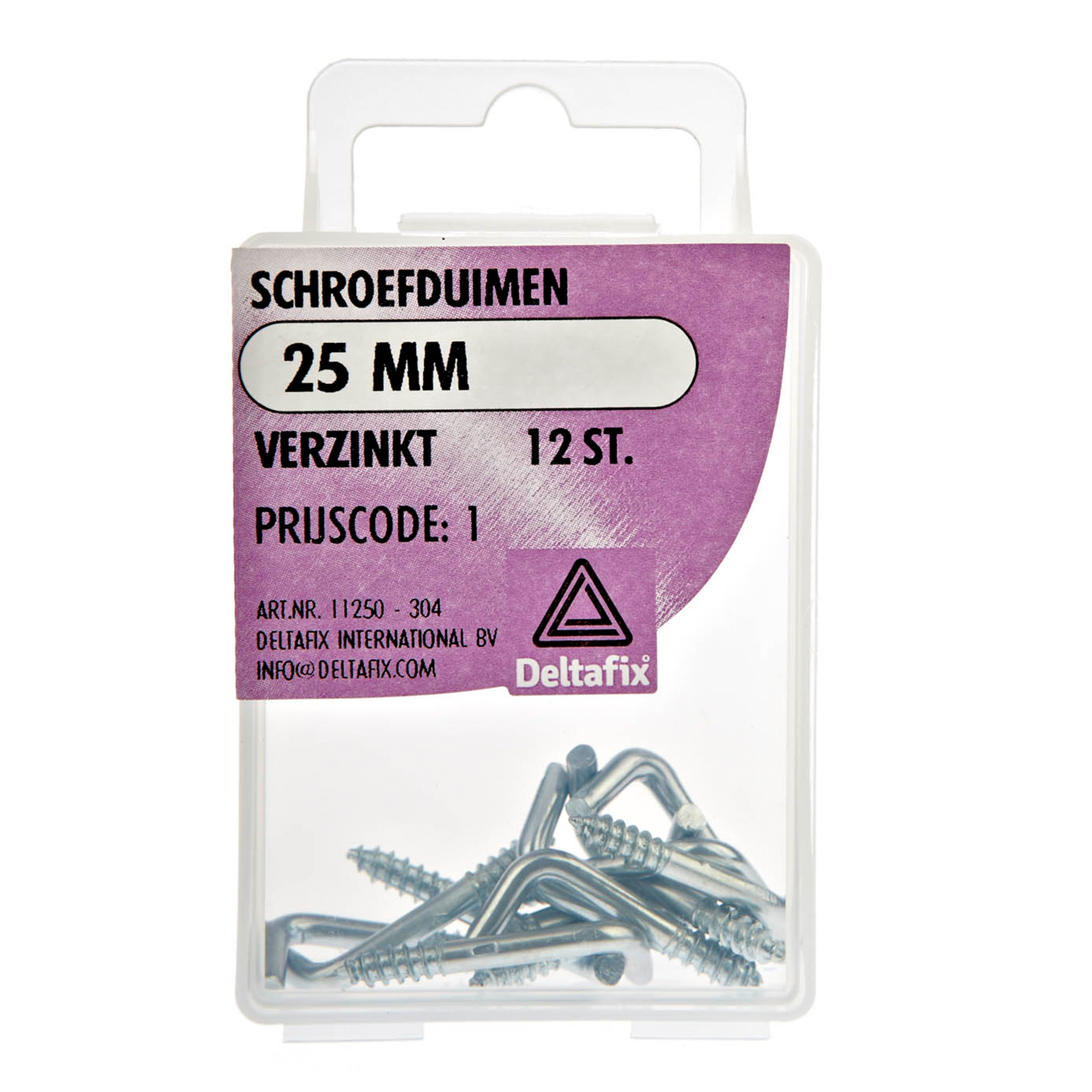 Deltafix Schroefduimen - 12x - verzinkt metaal - 25 mm - ijzerwaren -