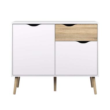 Dressoir Delta 3-vaks - wit - 81,7x98,6x39 cm - Leen Bakker