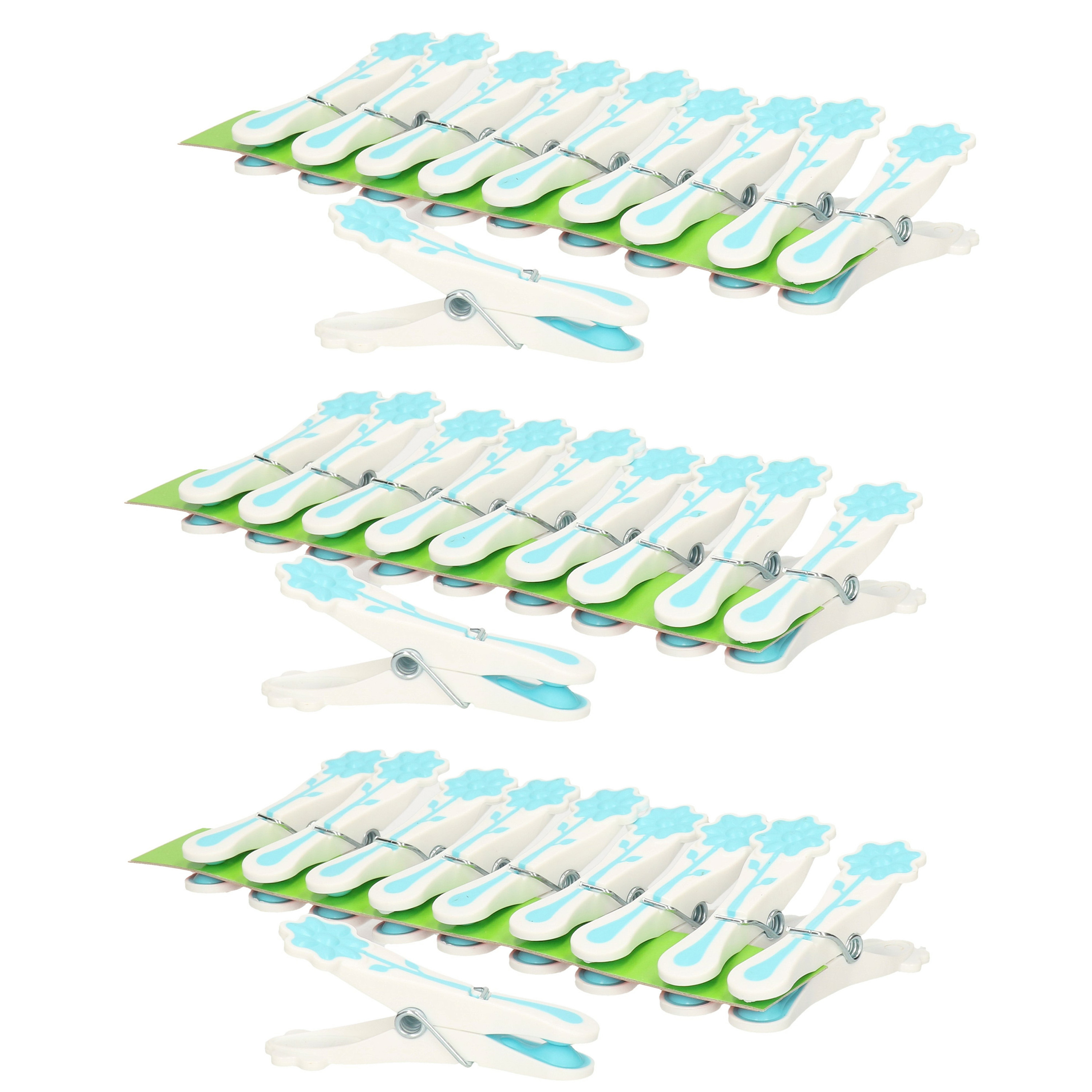 Wasknijpers - 30x - blauw - kunststof - 8 cm -