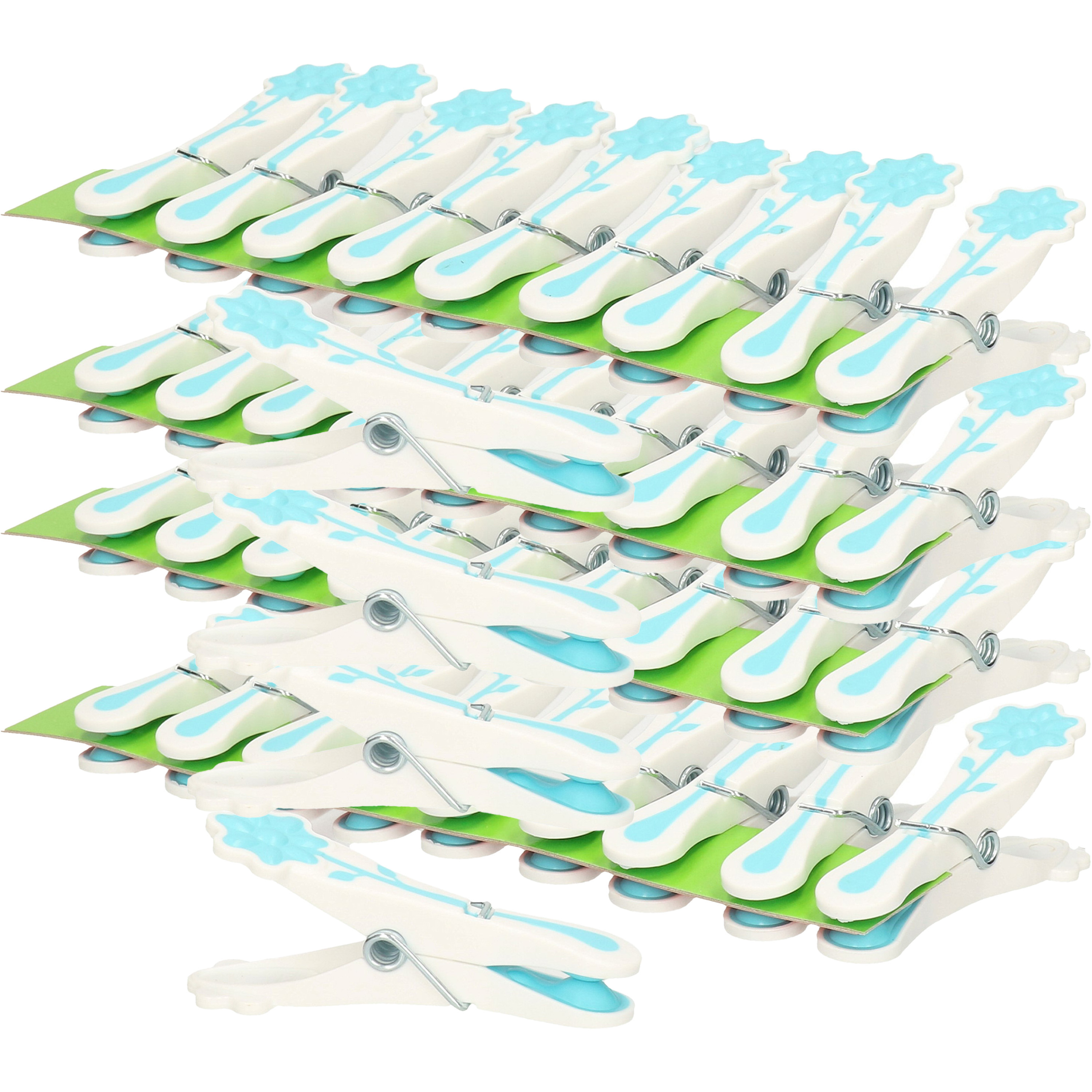 Wasknijpers - 80x - blauw - kunststof - 8 cm -