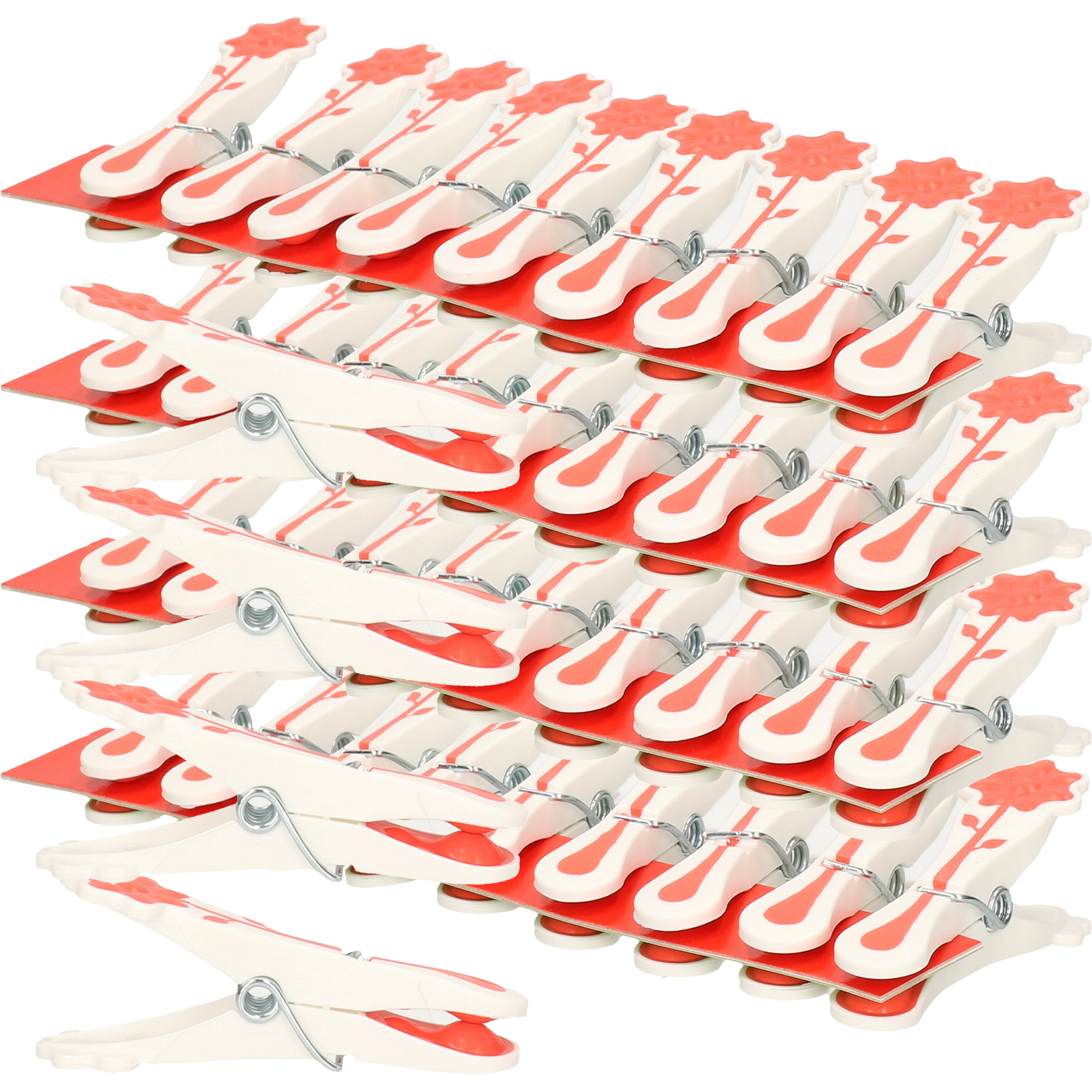 Wasknijpers - 80x - rood - kunststof - 8 cm -
