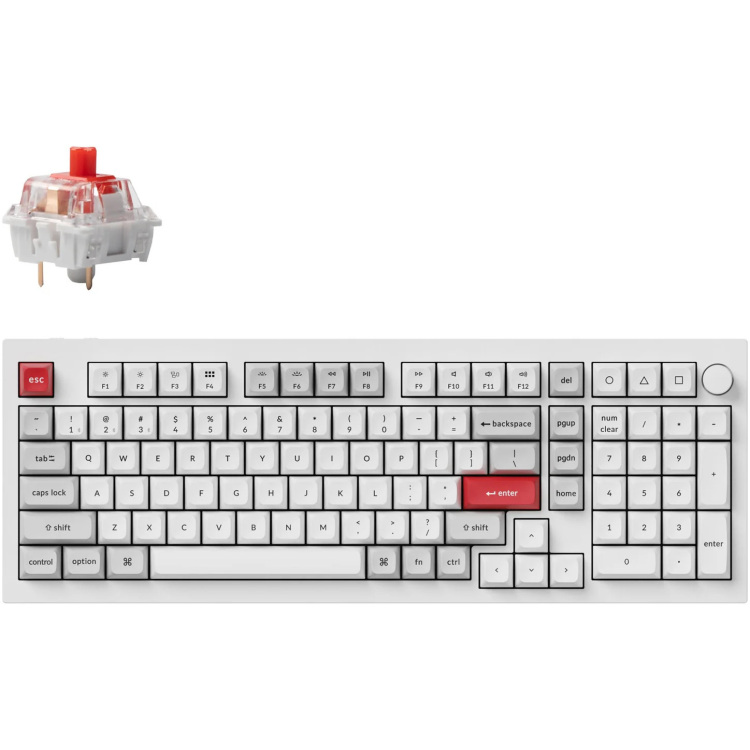 Keychron Q5 Pro-P1 toetsenbord RGB leds, 96%, KSA Double-Shot PBT, hot swap, Bluetooth 5.1, Knob