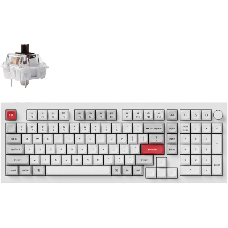 Keychron Q5 Pro-P3 toetsenbord RGB leds, 96%, KSA Double-Shot PBT, hot swap, Bluetooth 5.1, Knob