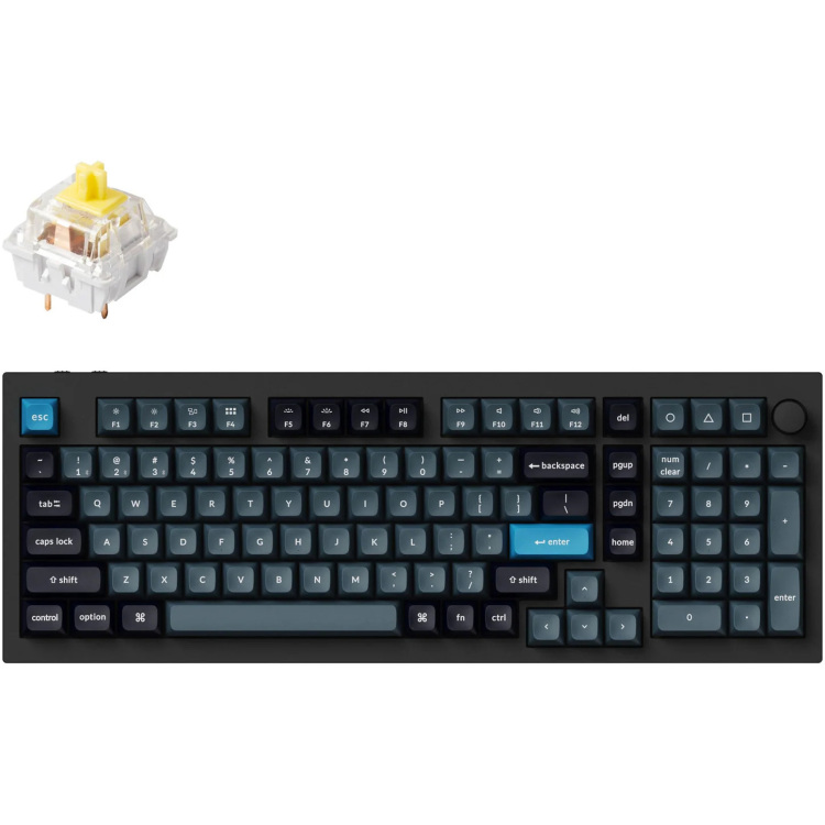 Keychron Q5 Pro-M4 toetsenbord RGB leds, 96%, KSA Double-Shot PBT, hot swap, Bluetooth 5.1, Knob
