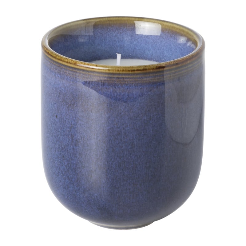 Geurkaars white linen & sea salt - blauw - ø8.2x9.3 cm