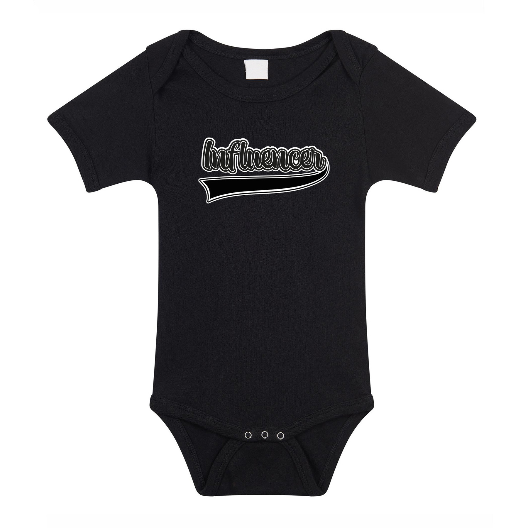Baby rompertje - Influencer - zwart - cadeau romper - kraamcadeau 80 (9-12 maanden) -