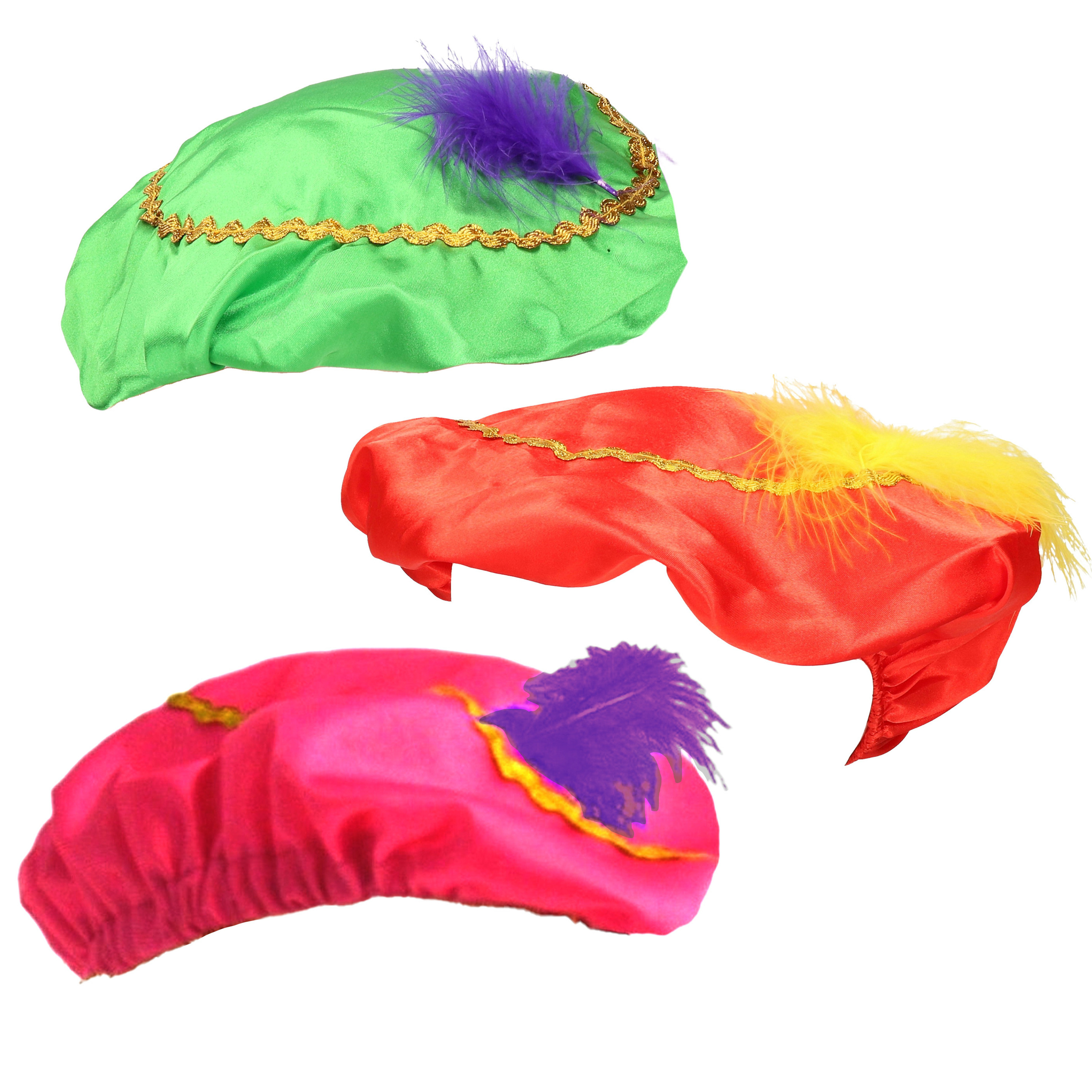Folat setje van 3x stuks Pietenmutsen/baretten voor kinderen -