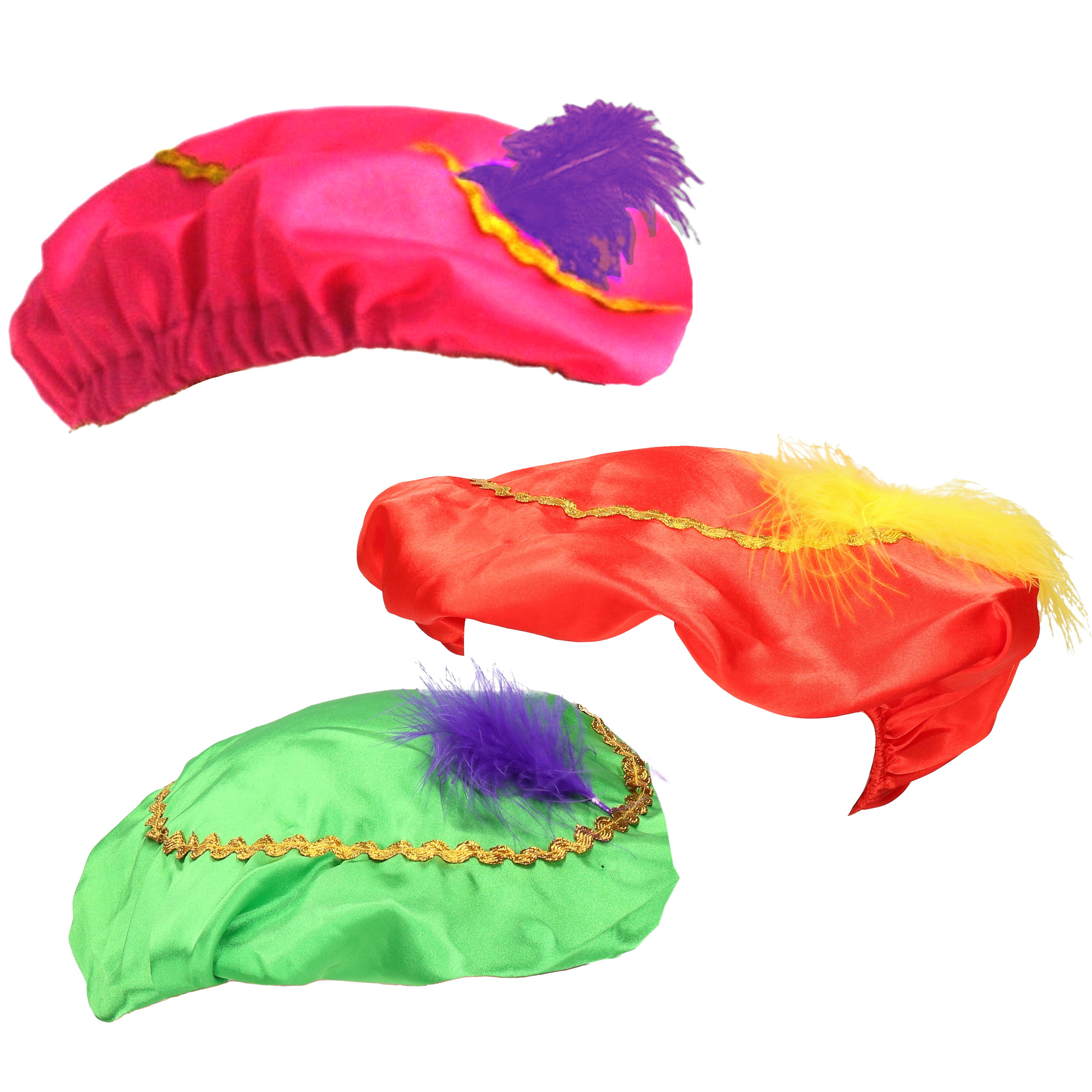 Folat setje van 6x stuks Pietenmutsen/baretten voor kinderen -