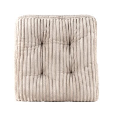 Matraskussen Cara - beige - 45x45x10 cm - Leen Bakker
