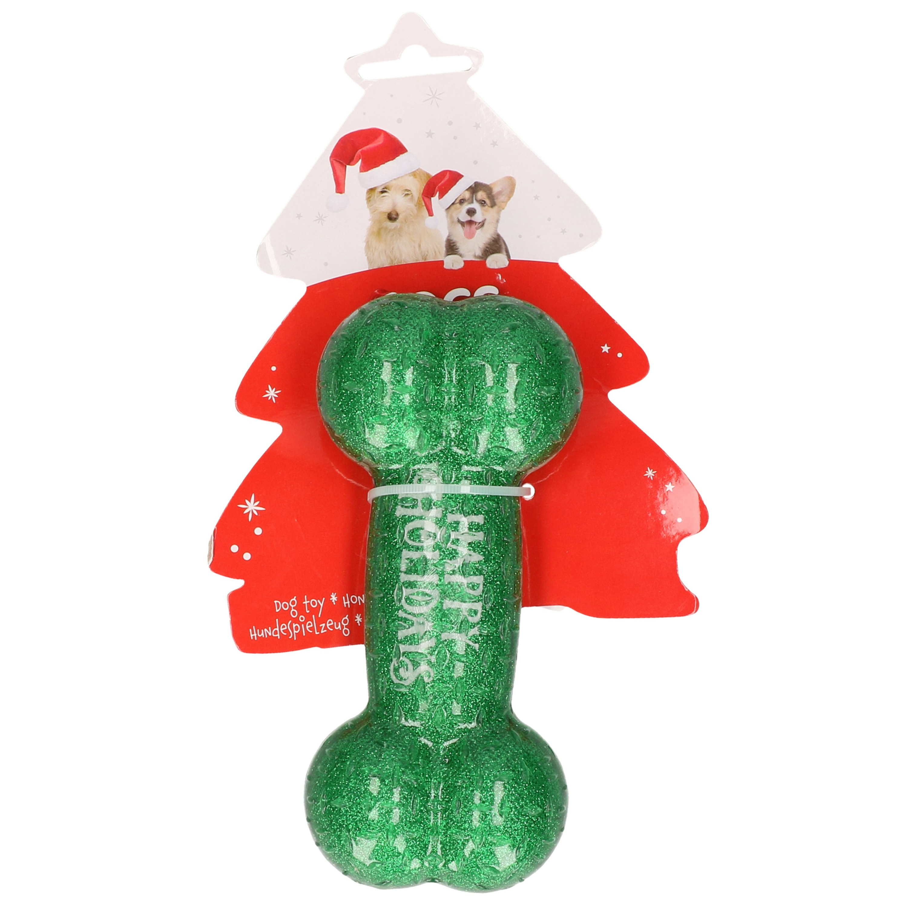 Honden speelgoed bot - groen - 16,5 cm - kerstcadeau voor huisdieren -