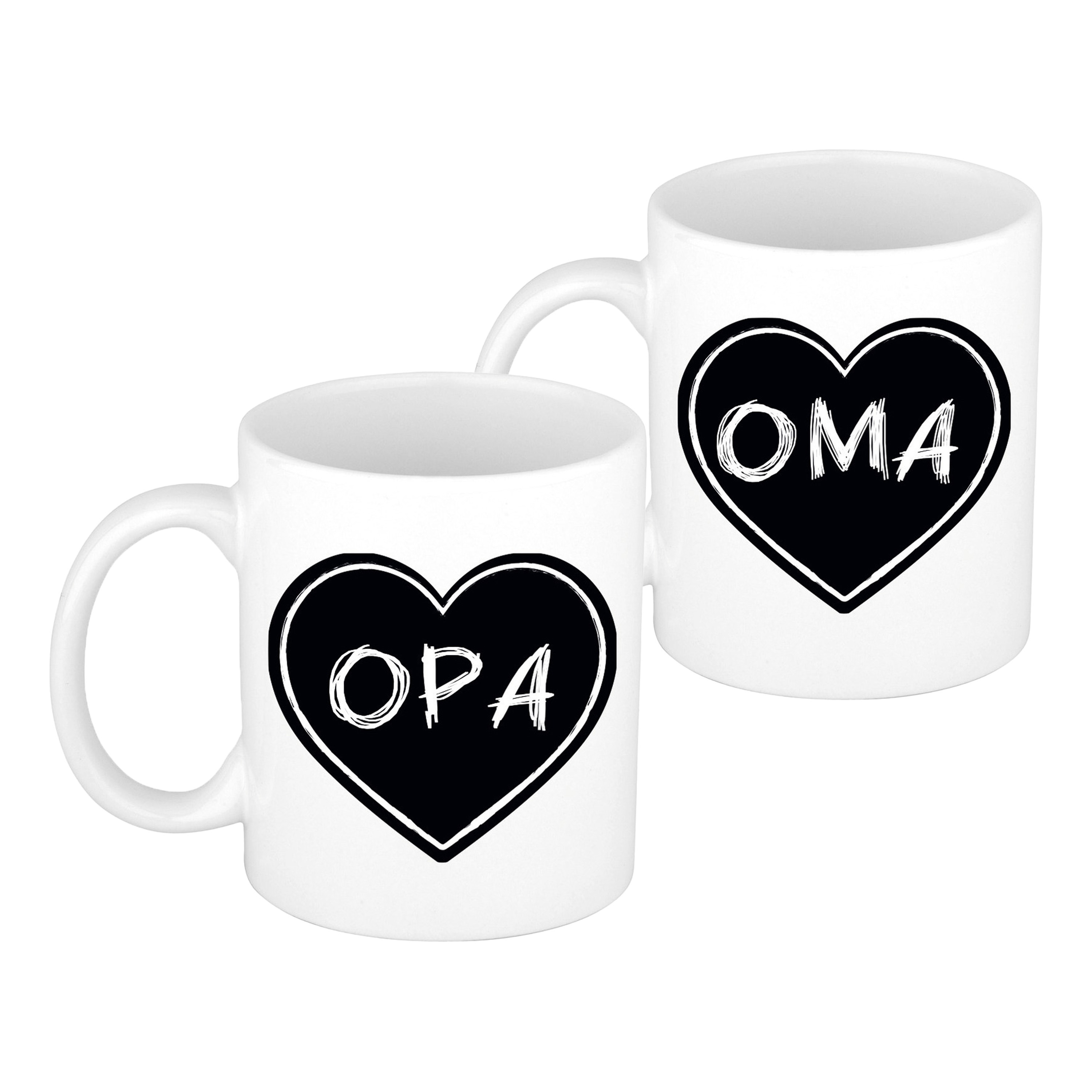 Liefste opa/oma verjaardag cadeau mokken - zwart krijtbord - 300 ml - Keramiek - vaderdag/moederdag -