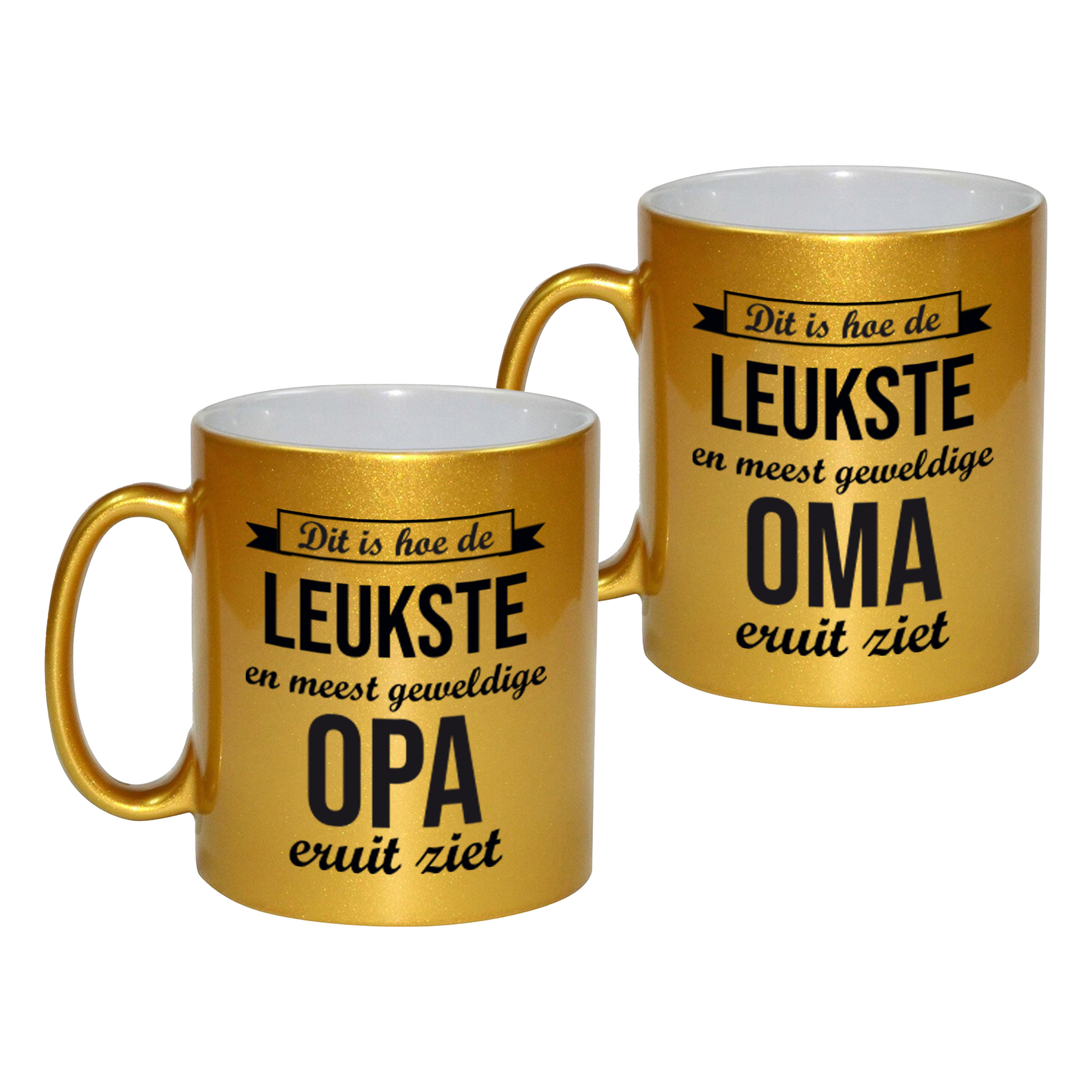 Geweldige opa/oma verjaardag cadeau drinkmokken set - 330 ml - Keramiek -