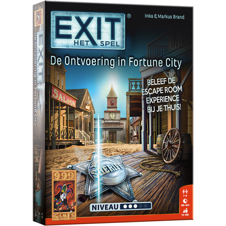 999 Games EXIT - De Ontvoering in Fortune City gezelschapsspel Nederlands, 1-4 spelers, 45-90 minuten, vanaf 12 jaar