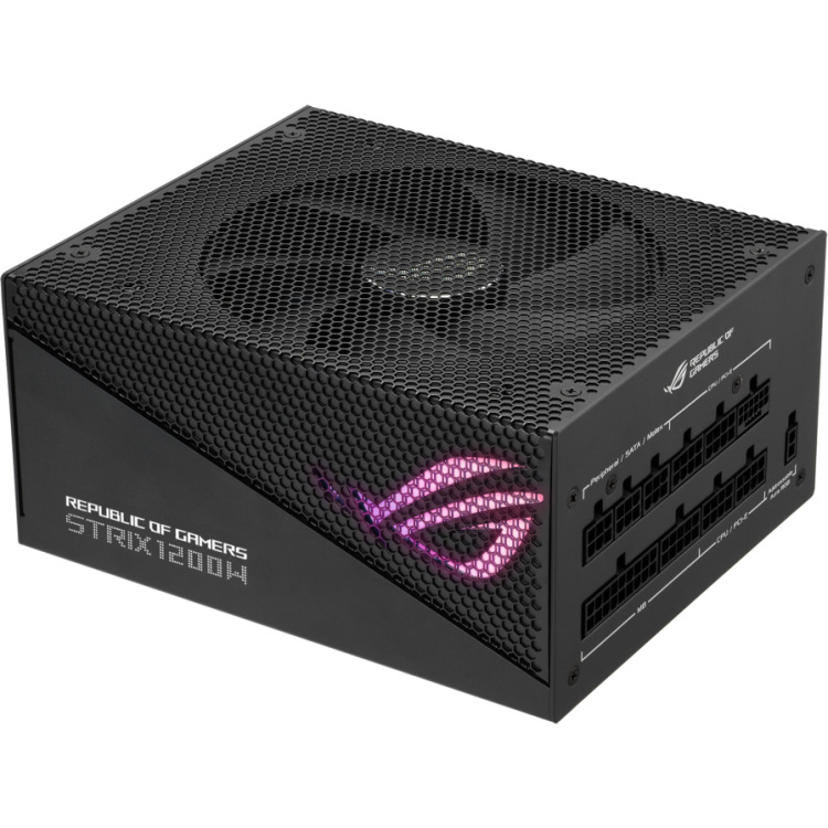 ASUS ROG STRIX 1200W Gold Aura Edition voeding 5x PCIe, 1x 12VHPWR, kabelmanagement