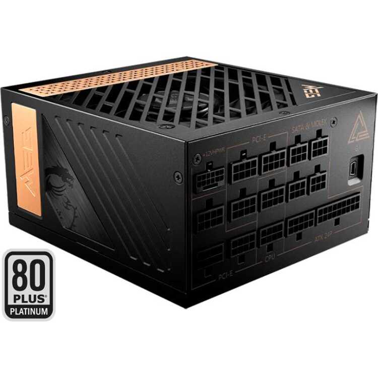 MSI MEG Ai1300P PCIE5 voeding 8x PCIe, 1x 12VHPWR, Kabelmanagement