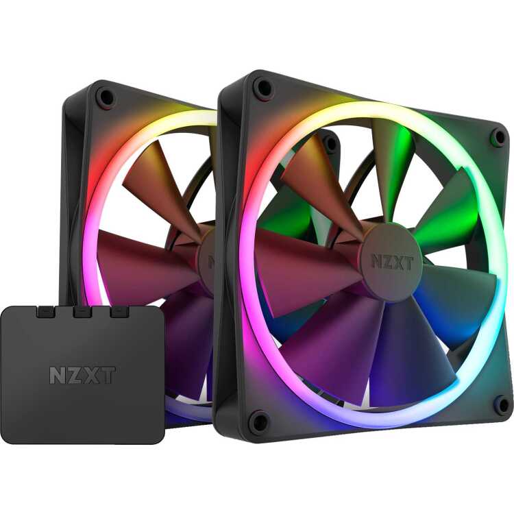 NZXT F140 RGB DUO Twin 140x140x25 case fan 2 stuks, Incl. RGB controller