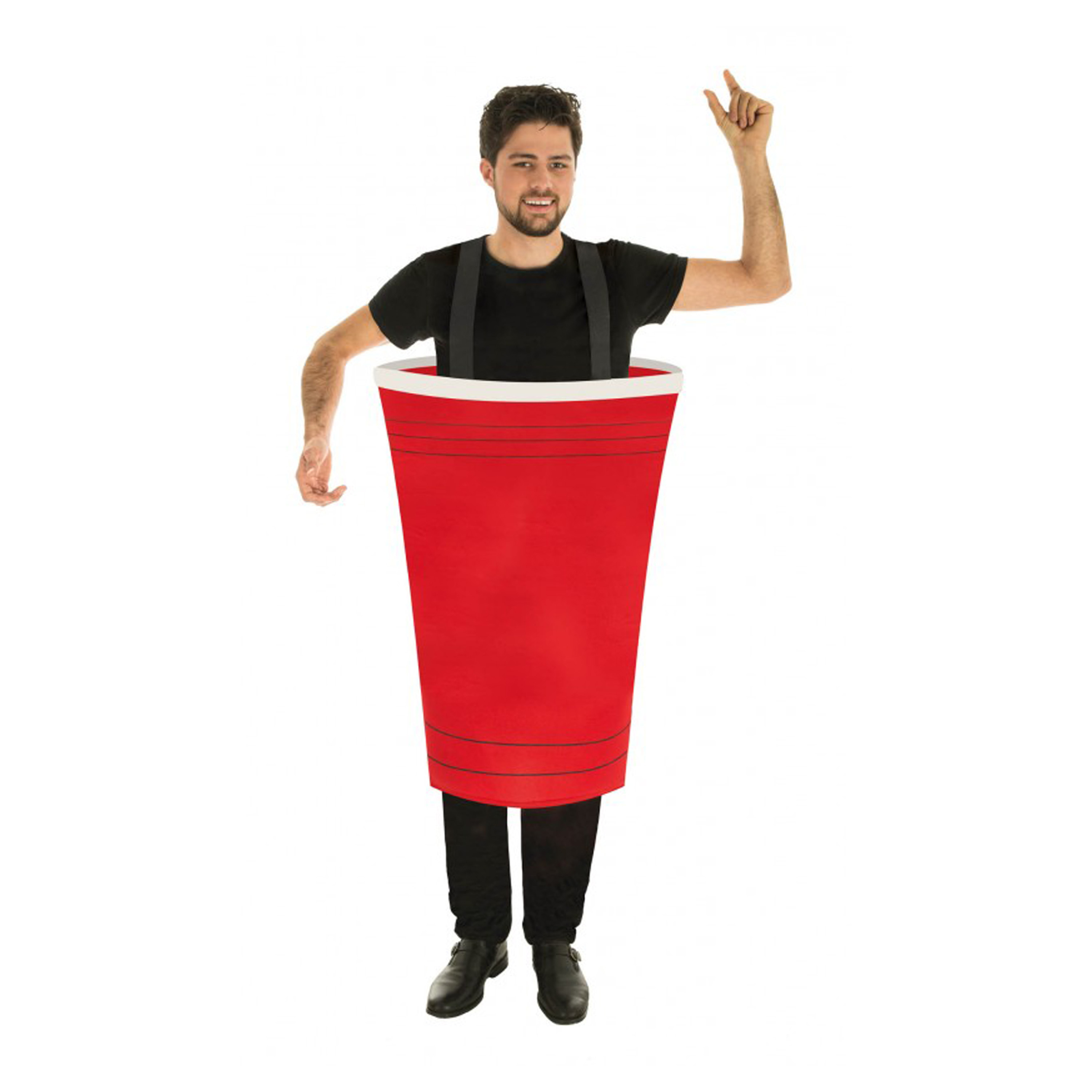 Bier pong kostuum - rood - voor volwassenen - one size - Carnaval verkleedkleding One size -
