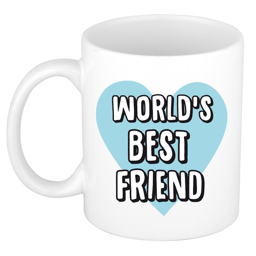 Cadeau koffiemok voor beste vriend of vriendin - worlds best friend - 300 ml -