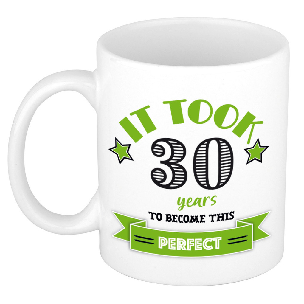 Verjaardag cadeau mok 30 jaar - groen - grappig - 300 ml - keramiek -