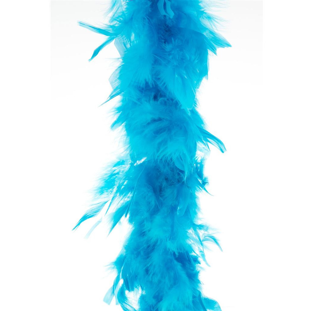 Boa kerstslinger - veren - turquoise blauw - 200 cm - kerstversiering - slingers -