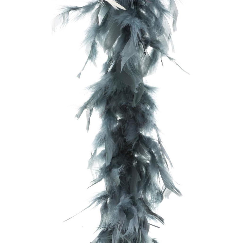 Boa kerstslinger - veren - grijs - 200 cm - kerstversiering - slingers -