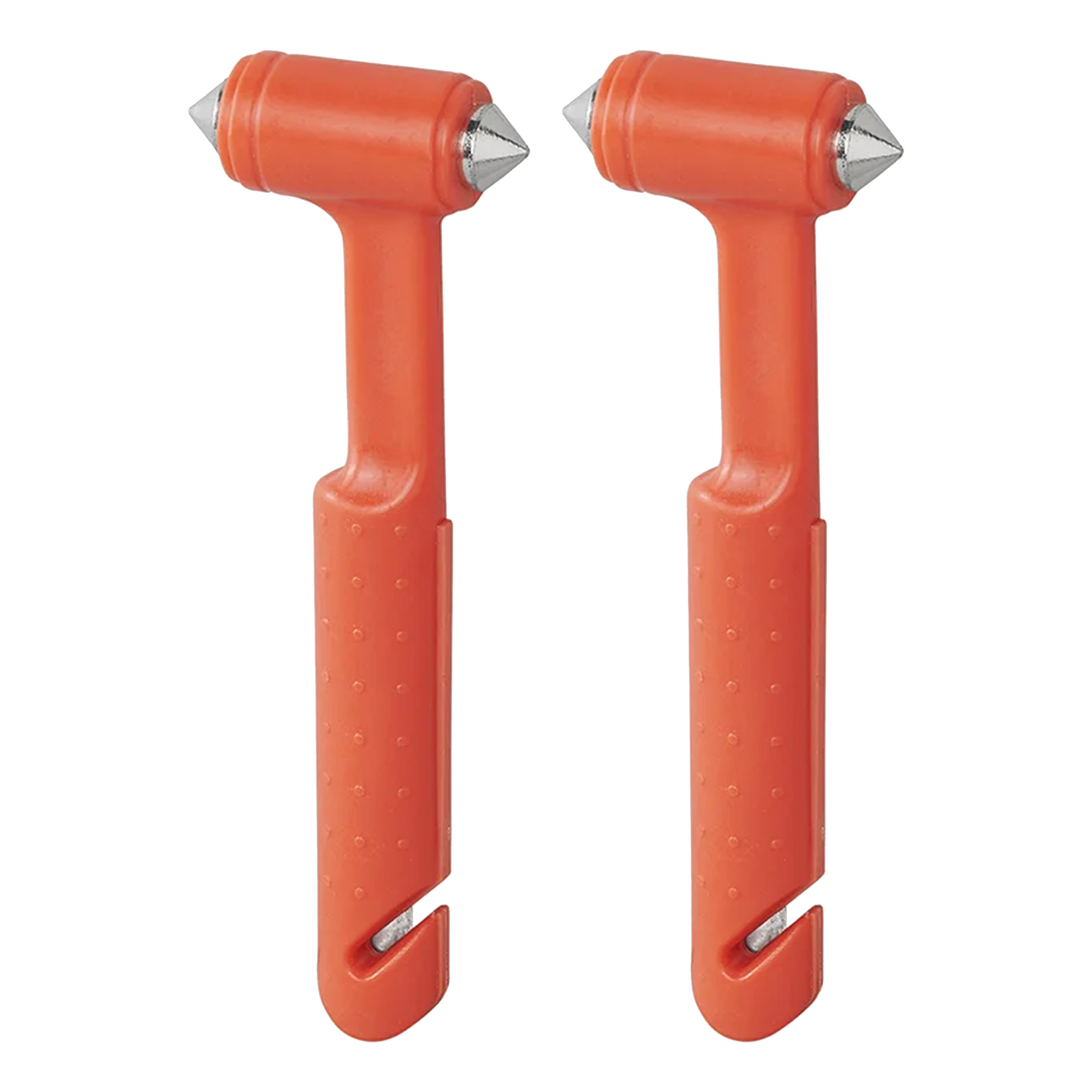 Veiligheidshamer met gordelsnijder - 2x - incl. houder - oranje - noodhamer -