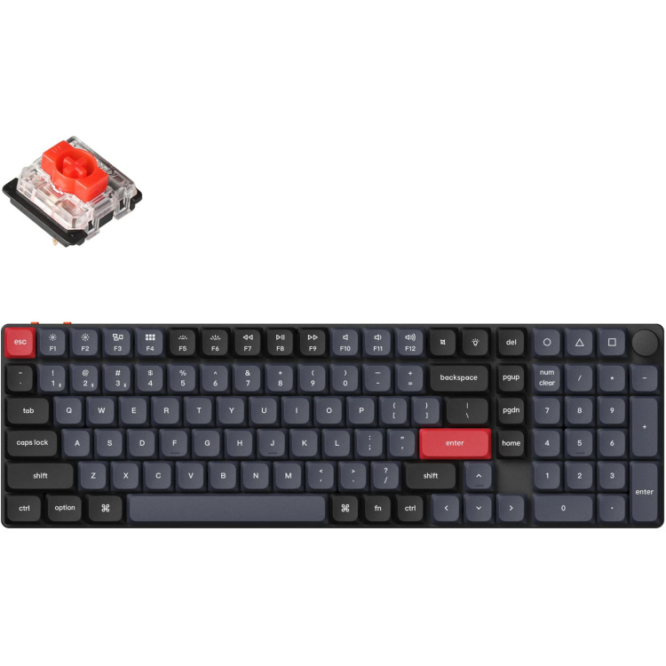 Keychron K17 Pro-H1 toetsenbord 96%, RGB leds, hot swap, Low-profile double-shot PBT, Bluetooth 5.1, Knob