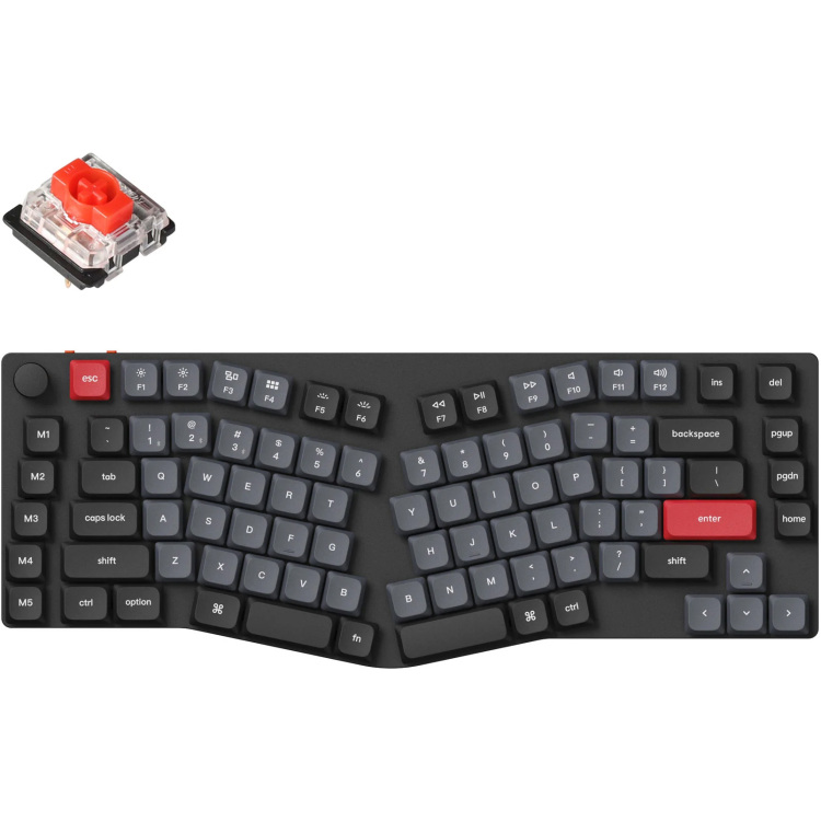 Keychron K15 Pro-H1 toetsenbord Alice 75%, RGB leds, hot swap, Low-profile double-shot PBT, Bluetooth 5.1, Knob