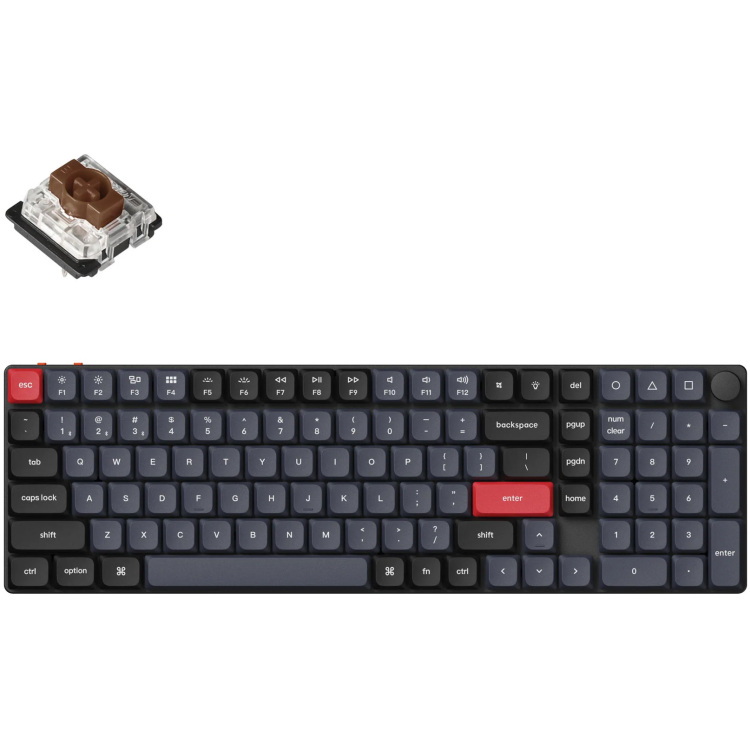 Keychron K17 Pro-H3 toetsenbord 96%, RGB leds, hot swap, Low-profile double-shot PBT, Bluetooth 5.1, Knob
